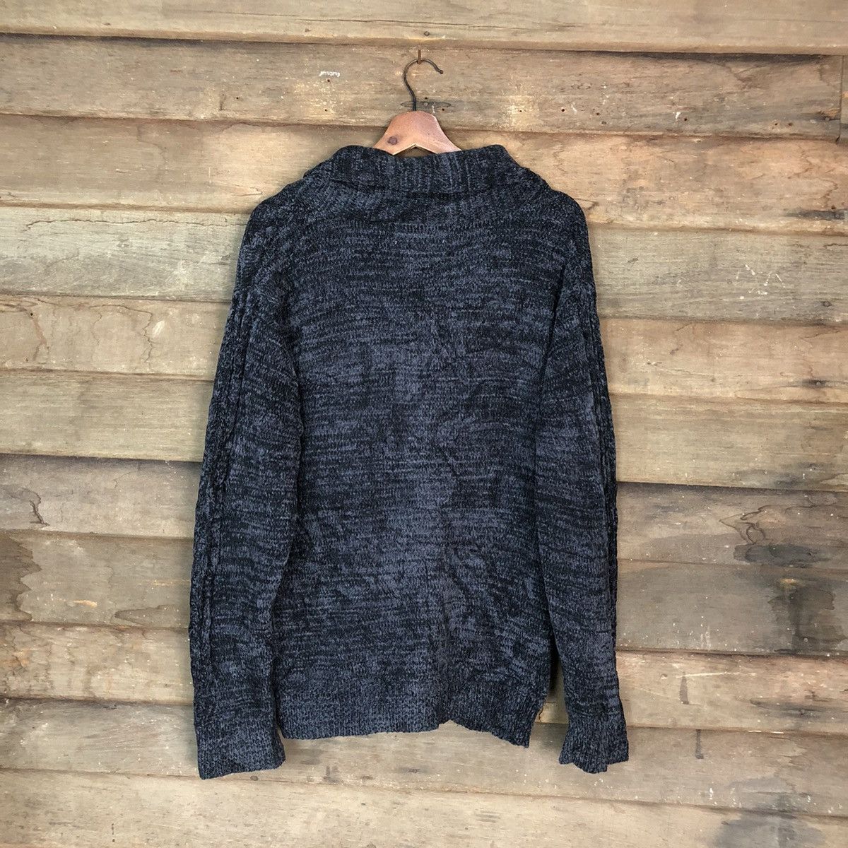Japanese Brand L&B Works Dark Blue Cardigan knitwear japan #H006 Size US L / EU 52-54 / 3 - 9 Thumbnail