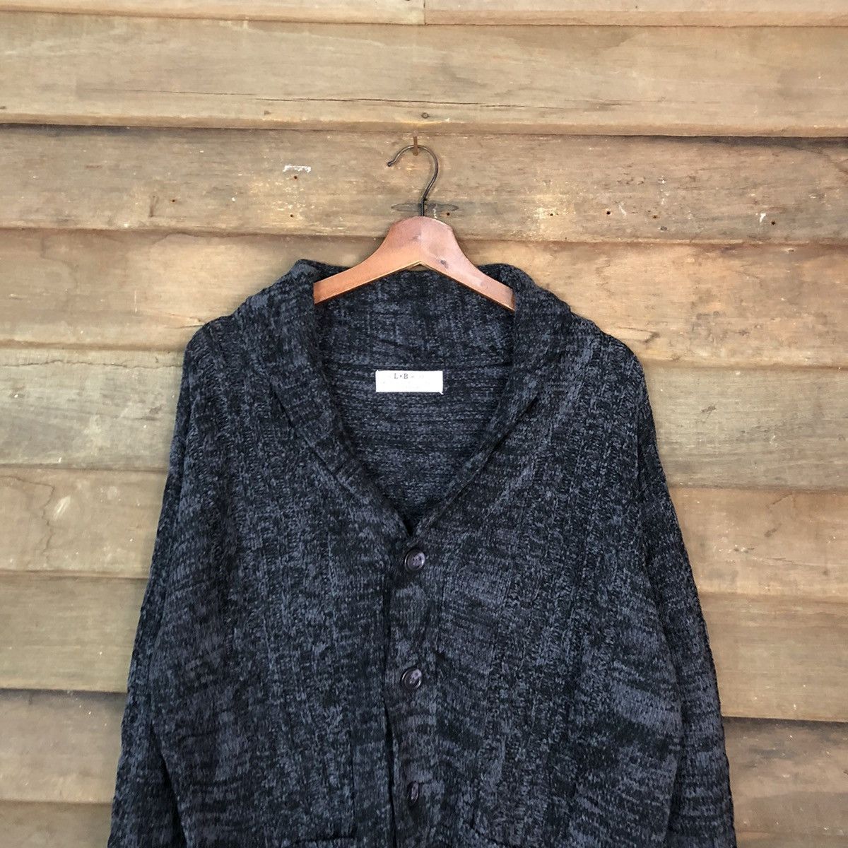 Japanese Brand L&B Works Dark Blue Cardigan knitwear japan #H006 Size US L / EU 52-54 / 3 - 2 Thumbnail