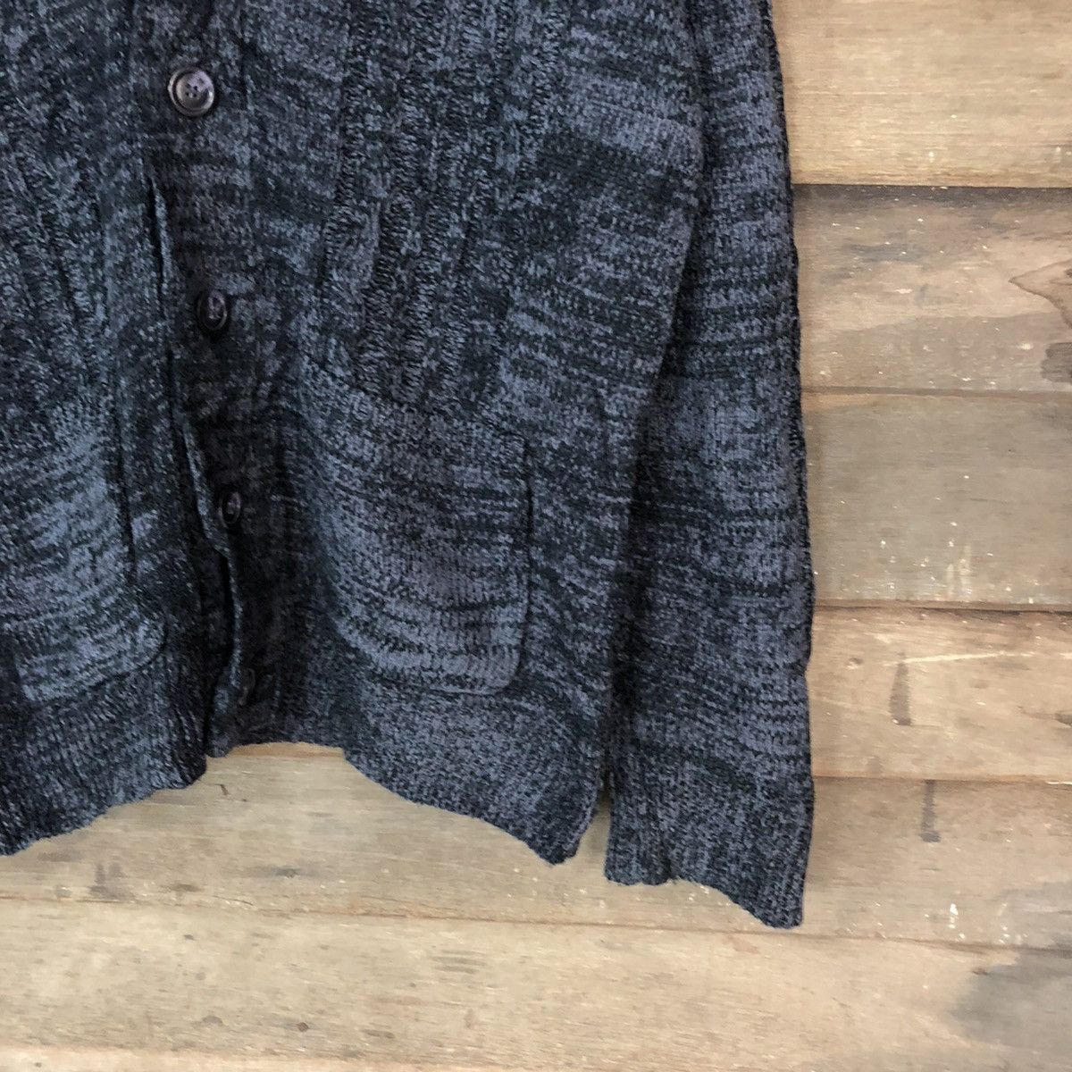 Japanese Brand L&B Works Dark Blue Cardigan knitwear japan #H006 Size US L / EU 52-54 / 3 - 5 Thumbnail