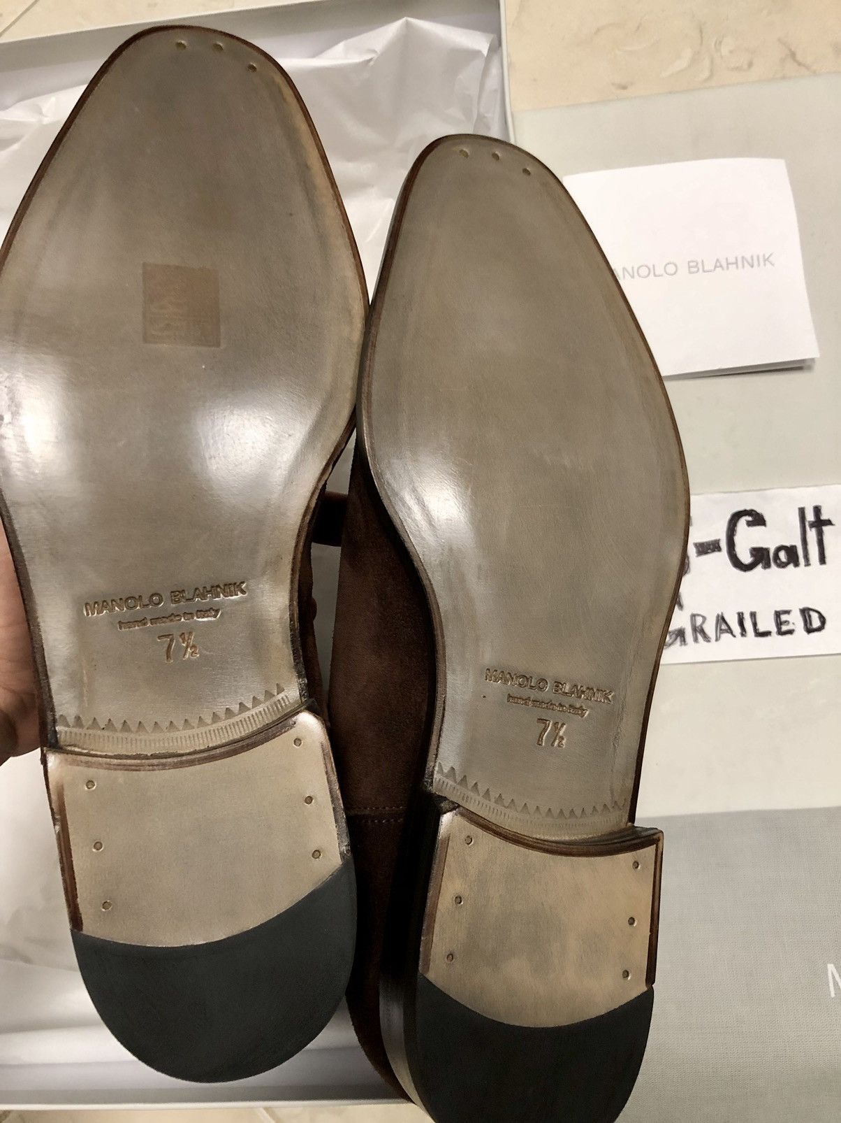 Manolo Blahnik !Hand-Made! Delsa Brown Suede Chelsea Boots Size US 8.5 / EU 41-42 - 8 Thumbnail