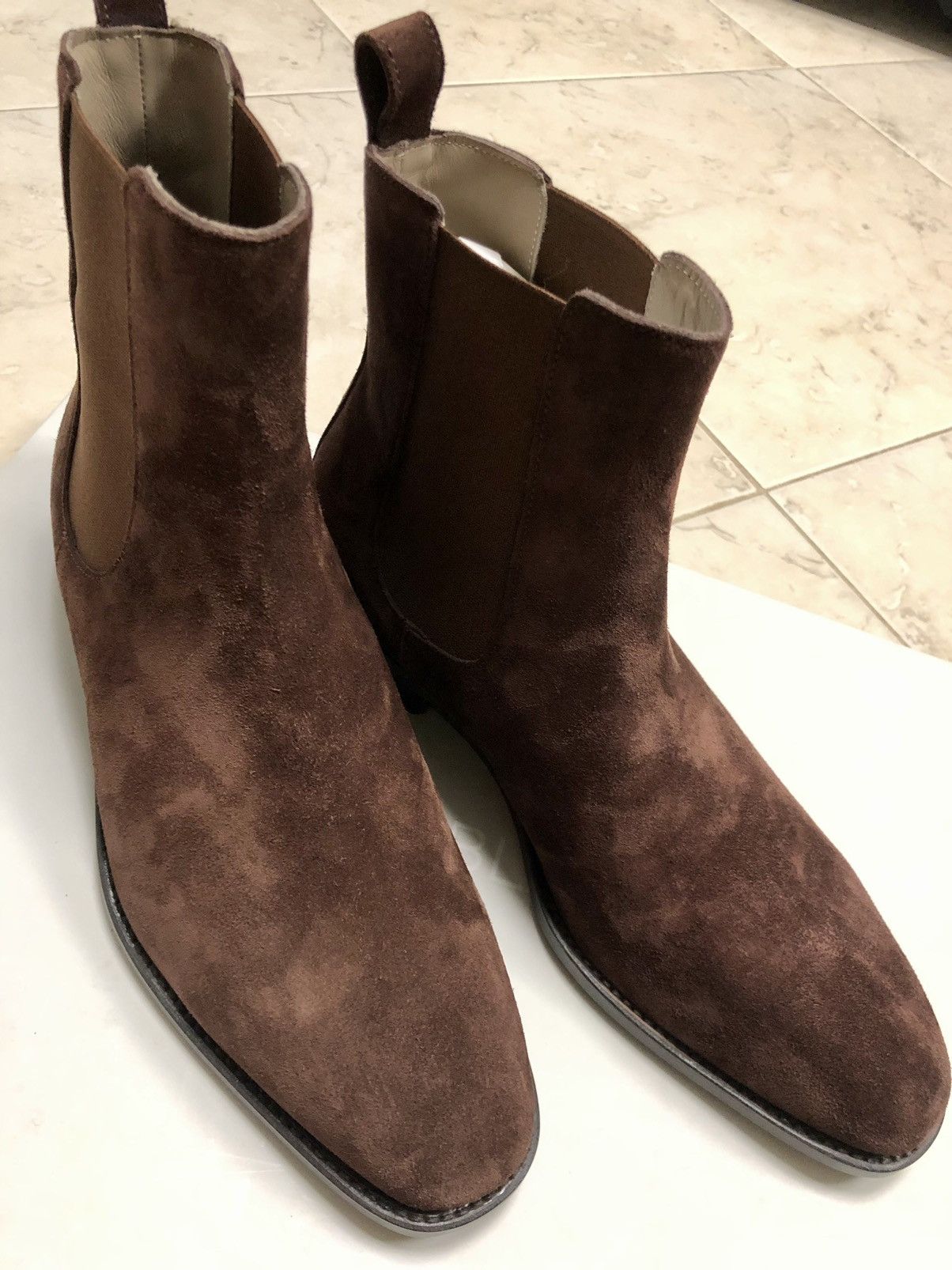 Manolo Blahnik !Hand-Made! Delsa Brown Suede Chelsea Boots Size US 8.5 / EU 41-42 - 17 Thumbnail