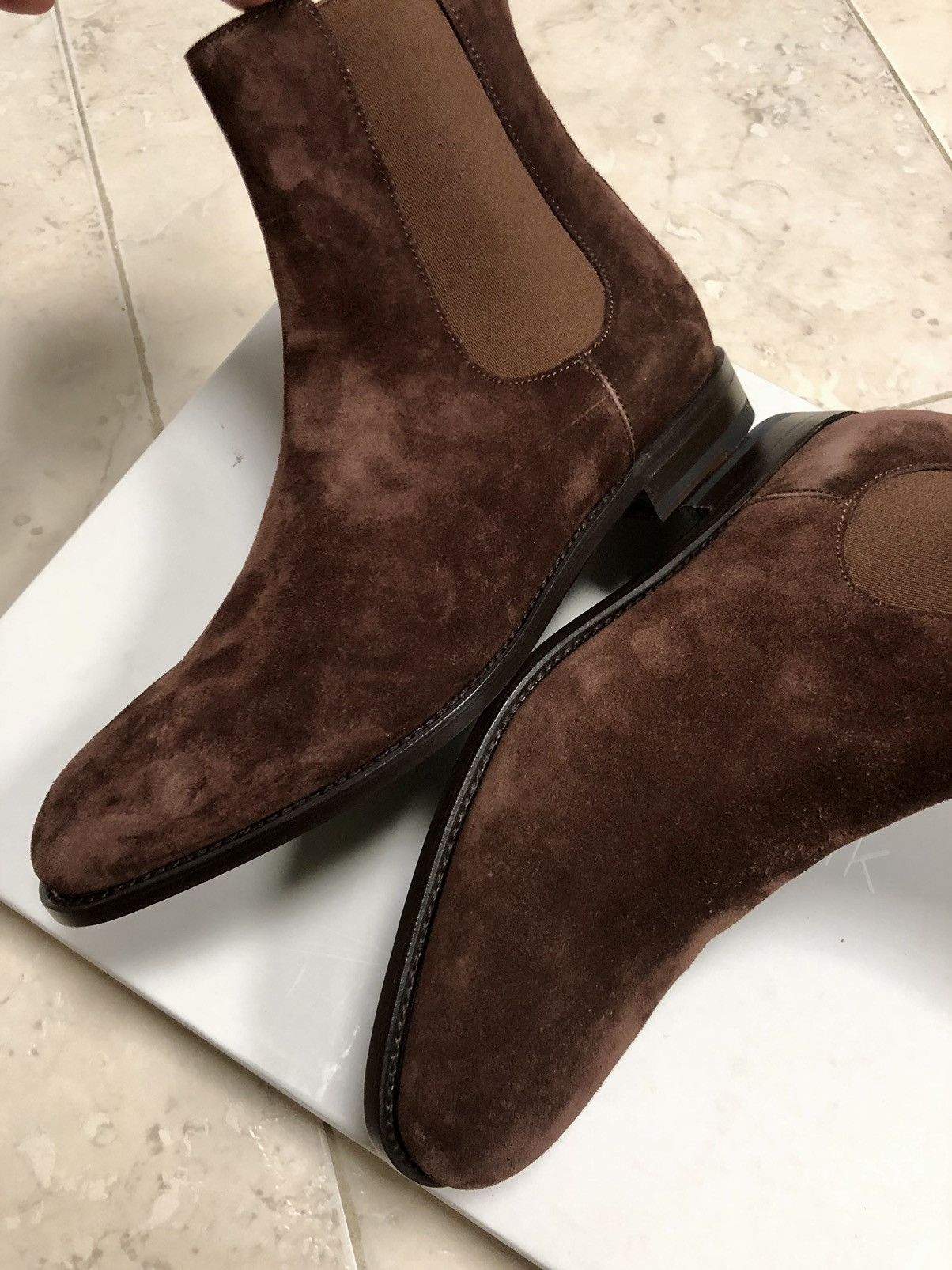 Manolo Blahnik !Hand-Made! Delsa Brown Suede Chelsea Boots Size US 8.5 / EU 41-42 - 16 Thumbnail
