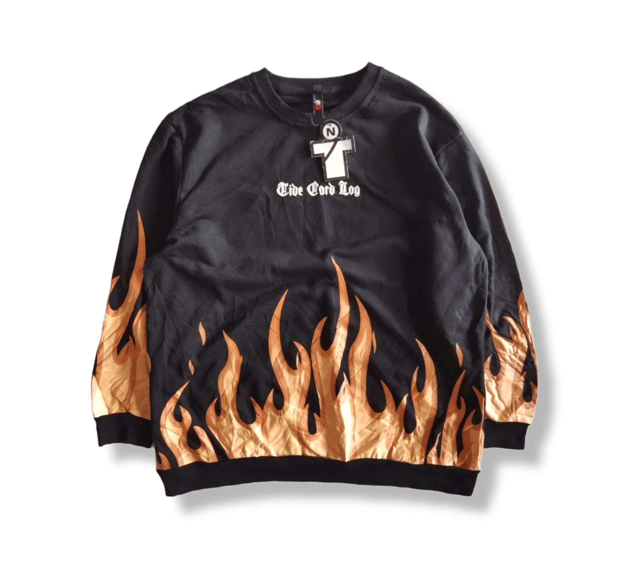 Japanese Brand Tide Card Log Japan Flame Sweatshirt Size US L / EU 52-54 / 3 - 1 Thumbnail