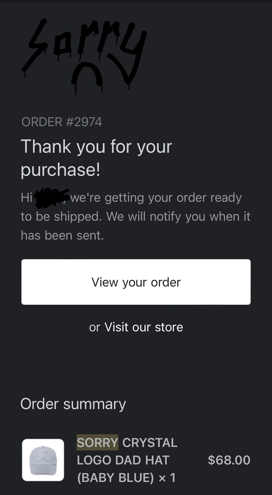 Other Sorry In Advance Crystal Logo Dad Hat Size ONE SIZE - 7 Thumbnail