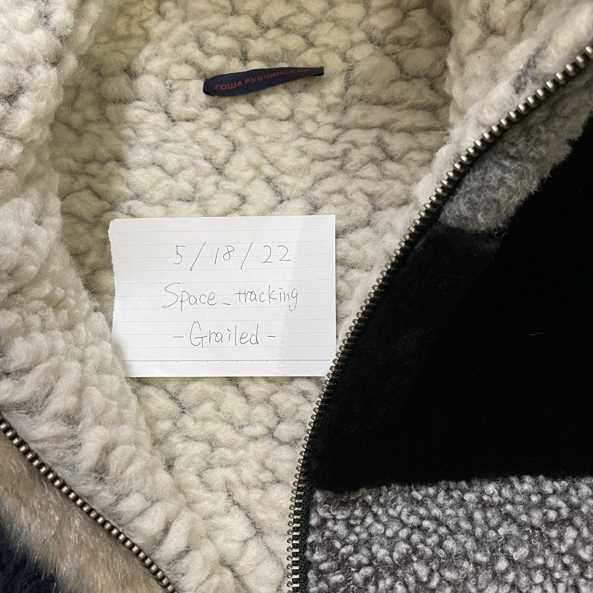 Gosha Rubchinskiy Gosha Rubchinskiy Faux Fur Patchwork Coat 15AW | Grailed