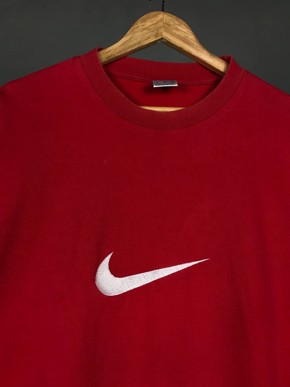 Nike × Vintage Nike swoosh streetwear vintage center logo tee Size US XL / EU 56 / 4 - 3 Thumbnail