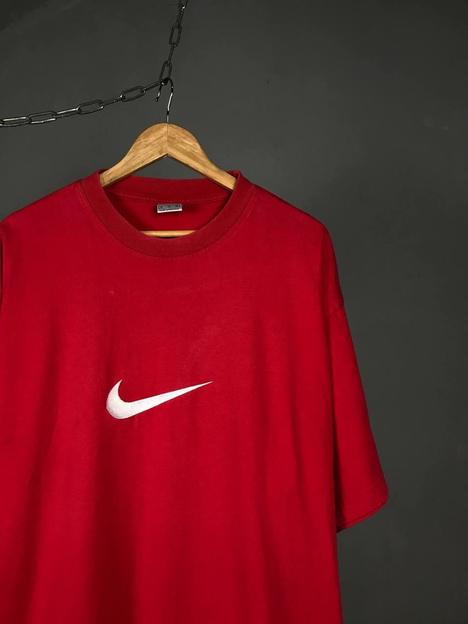 Nike × Vintage Nike swoosh streetwear vintage center logo tee Size US XL / EU 56 / 4 - 2 Thumbnail