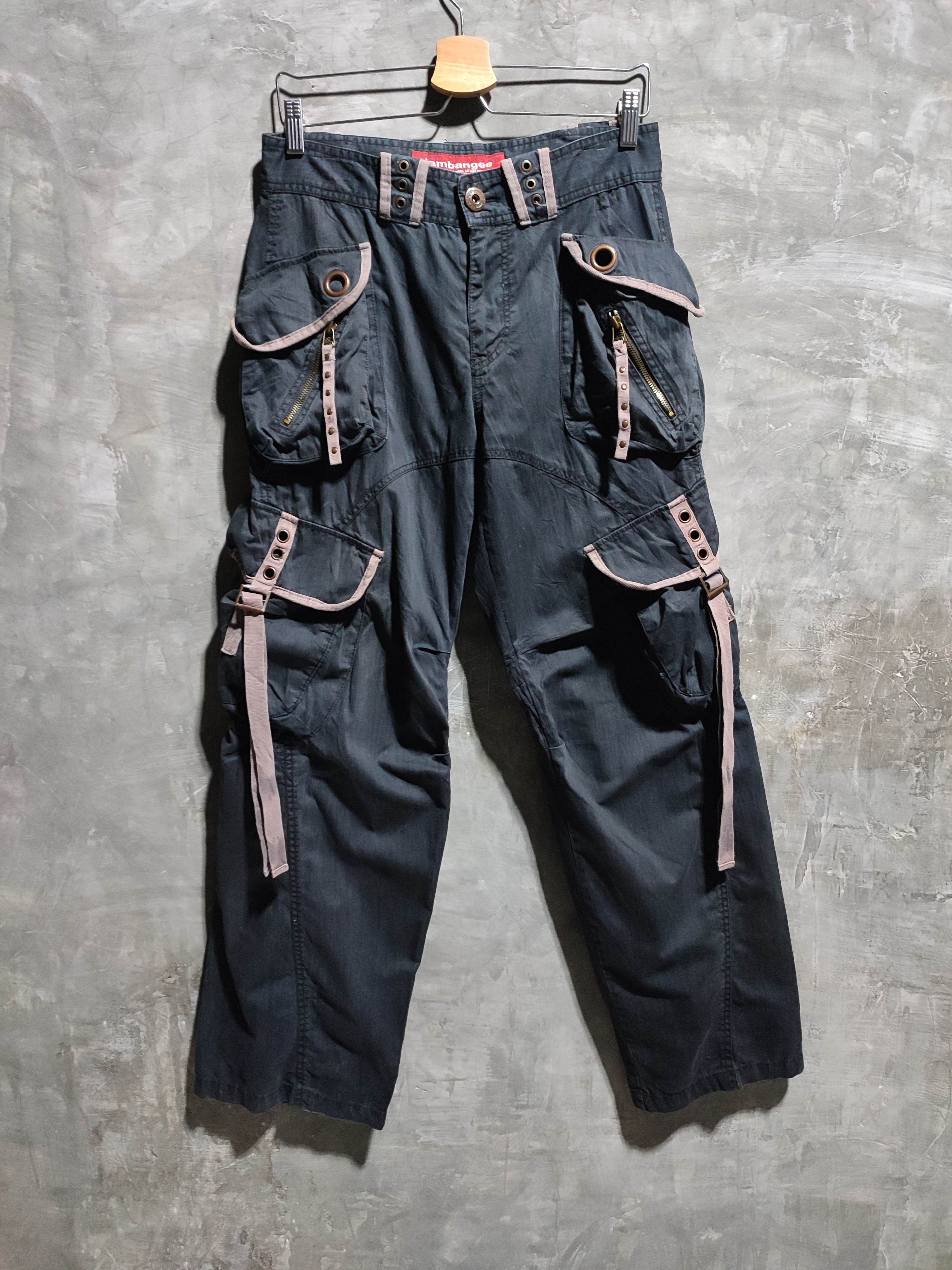 Designer 🔥Jambangee Multipocket Tactical Cargo Pants bondage Punk Size US 31 - 1 Thumbnail
