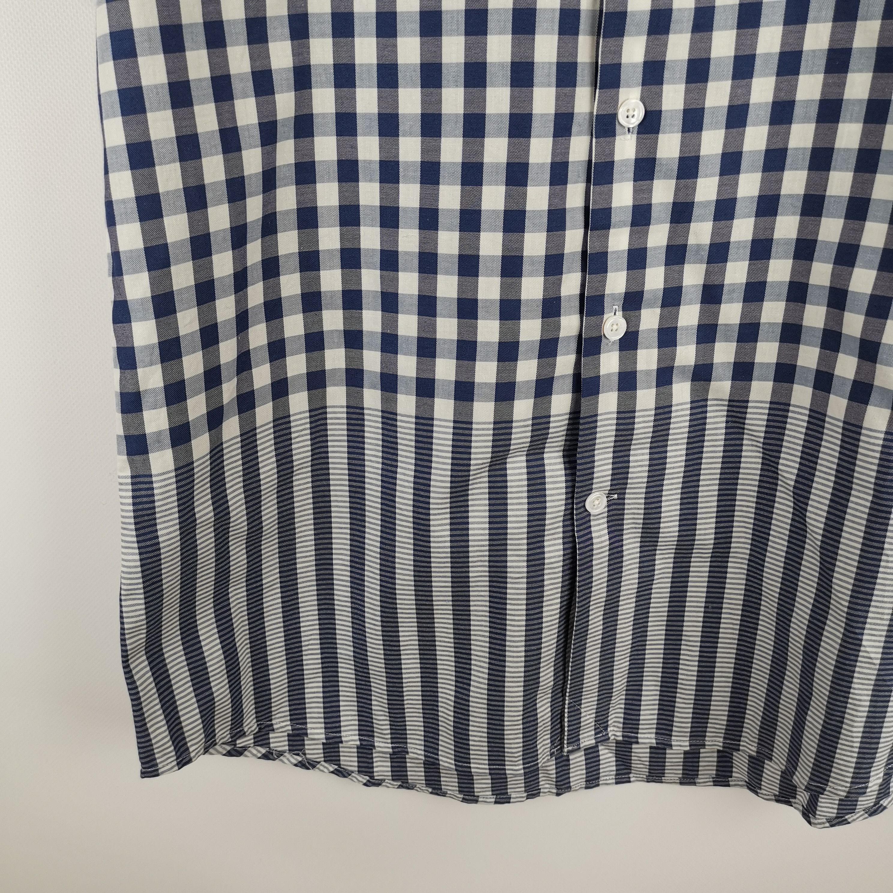 Saba Saba check plaid blue short sleeve shirt Size US M / EU 48-50 / 2 - 5 Thumbnail