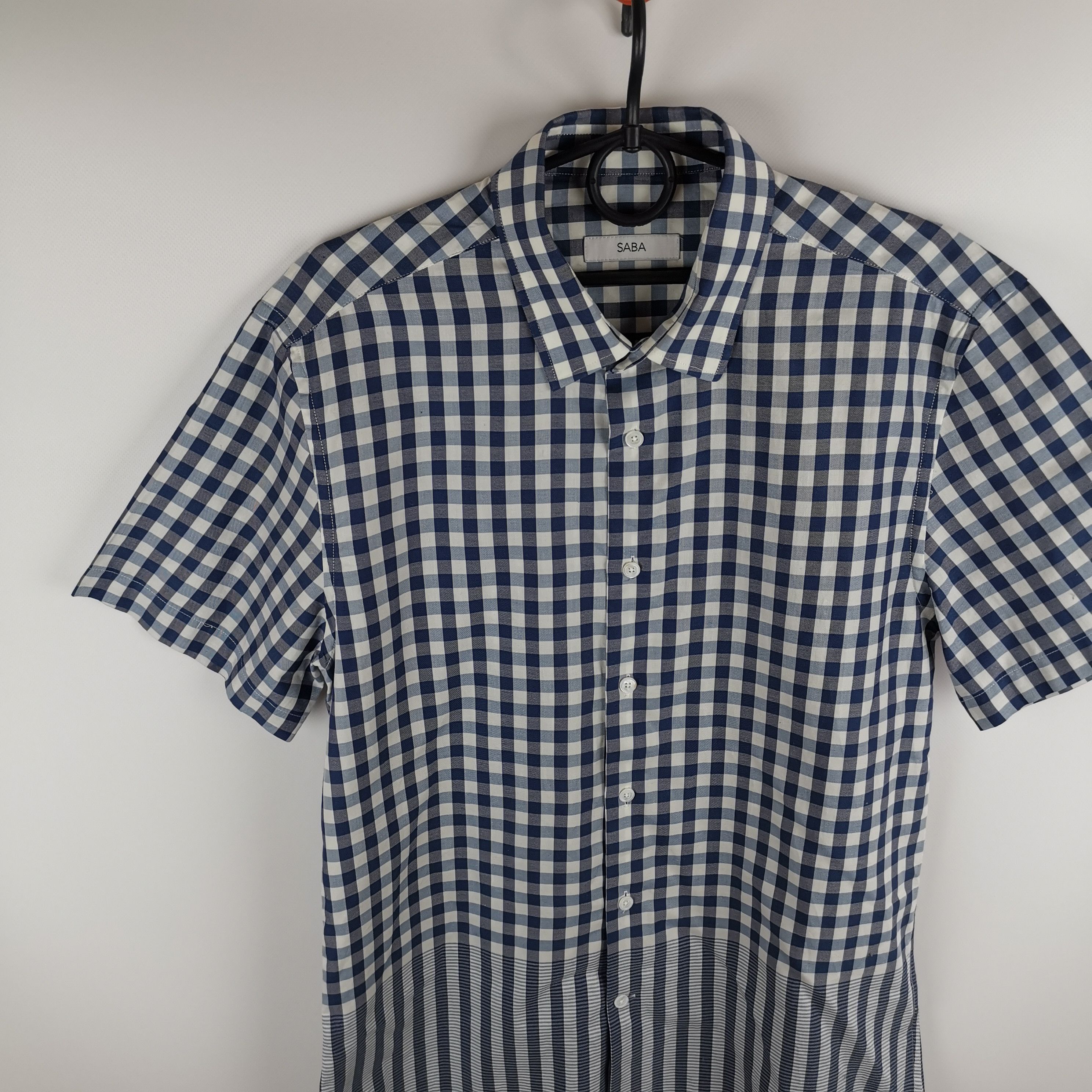 Saba Saba check plaid blue short sleeve shirt Size US M / EU 48-50 / 2 - 2 Thumbnail