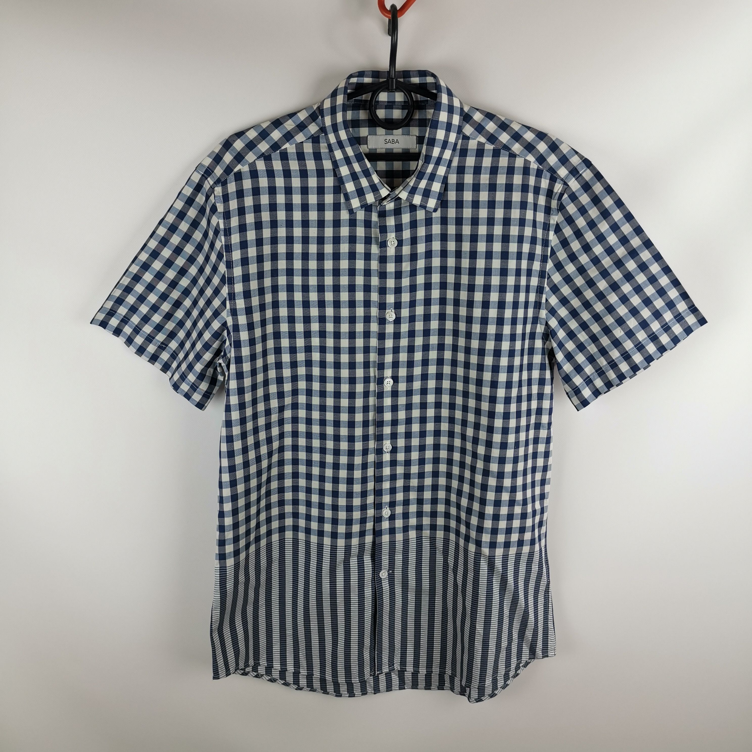 Saba Saba check plaid blue short sleeve shirt Size US M / EU 48-50 / 2 - 3 Thumbnail