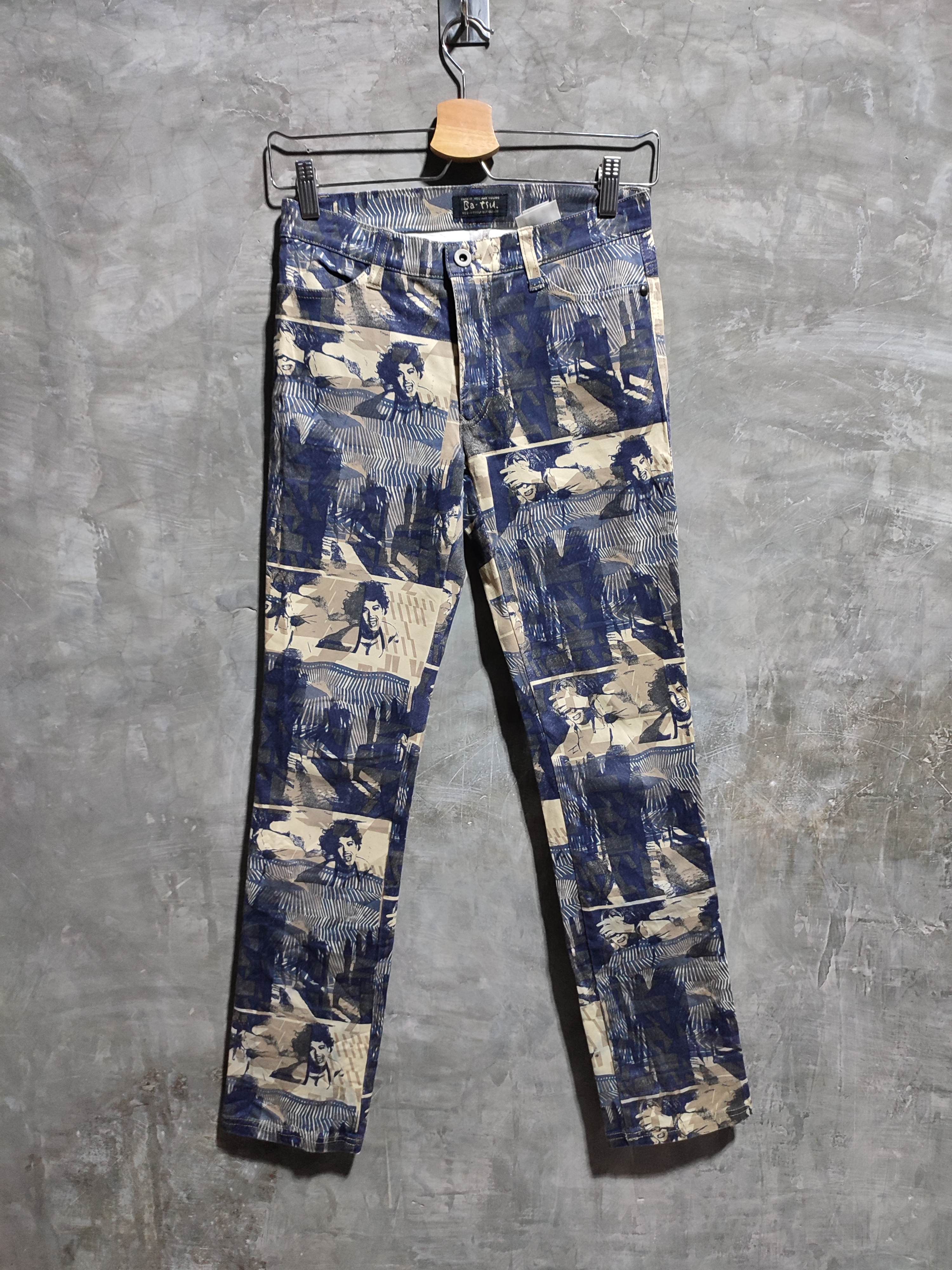 Japanese Brand 🔥Bat-Su Japan Fullprint potrait Art Skinny Pants Size US 28 / EU 44 - 1 Thumbnail