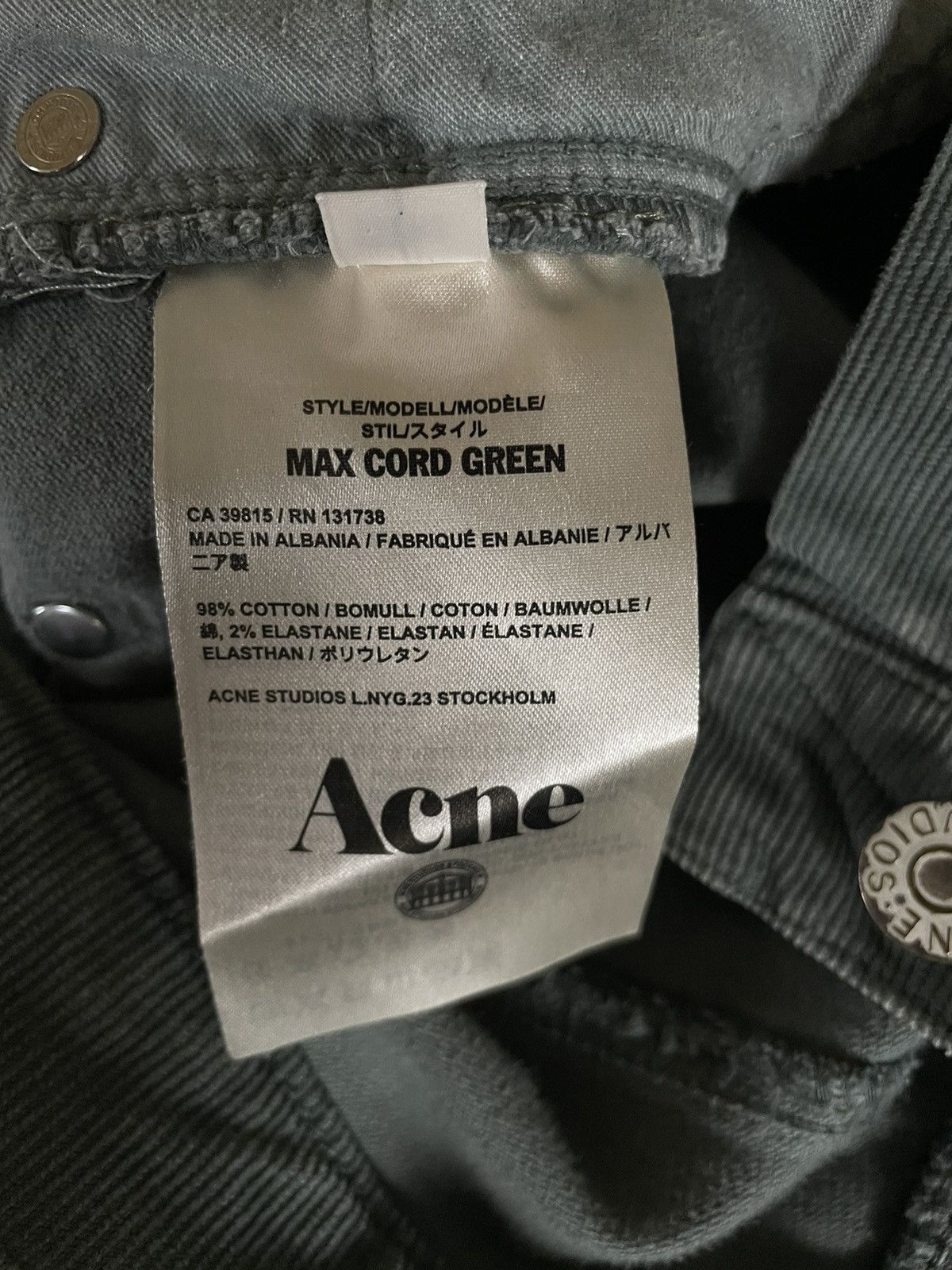 Acne Studios Acne max cord green pants Size US 34 / EU 50 - 5 Thumbnail