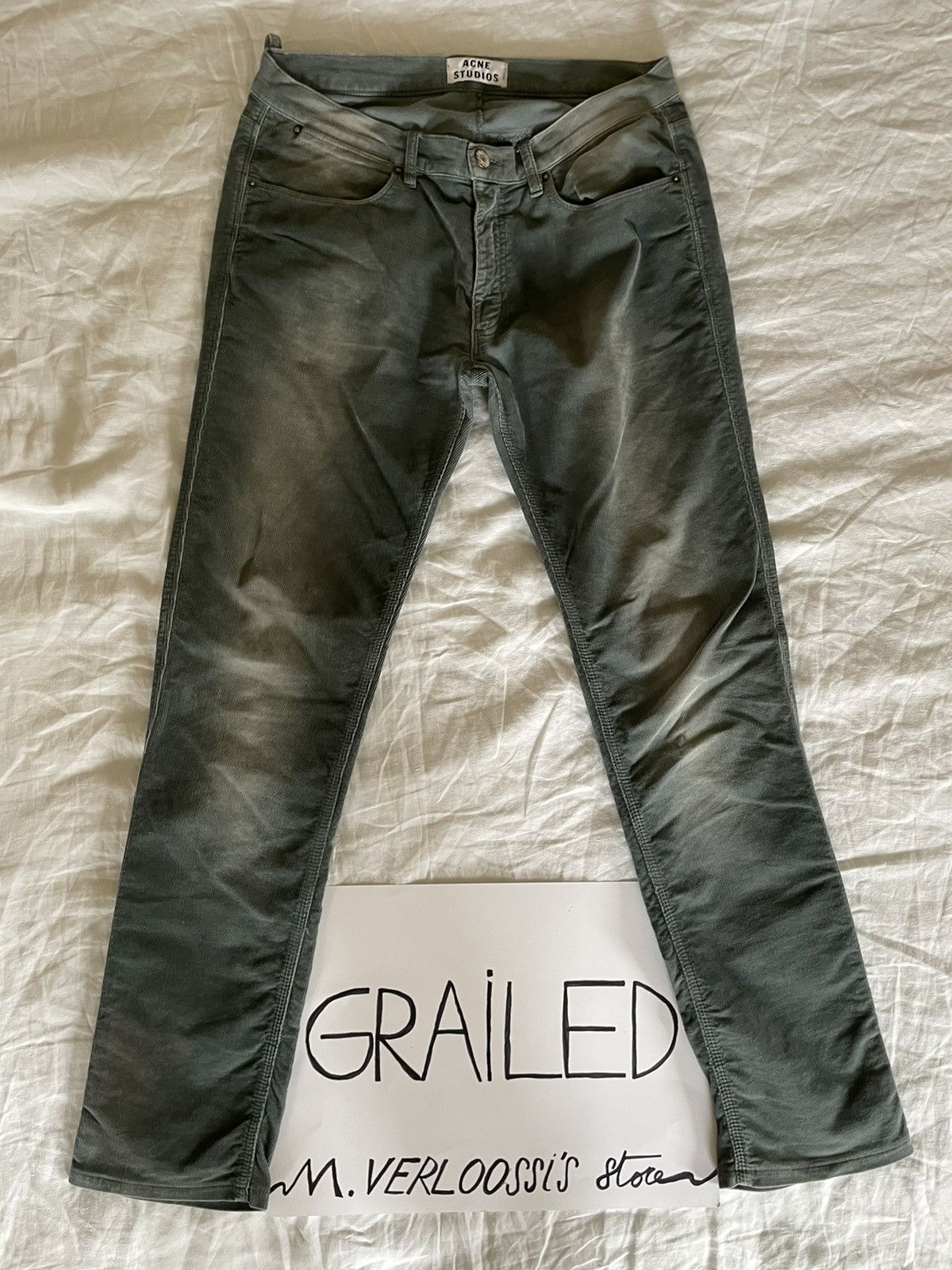 Acne Studios Acne max cord green pants Size US 34 / EU 50 - 1 Thumbnail