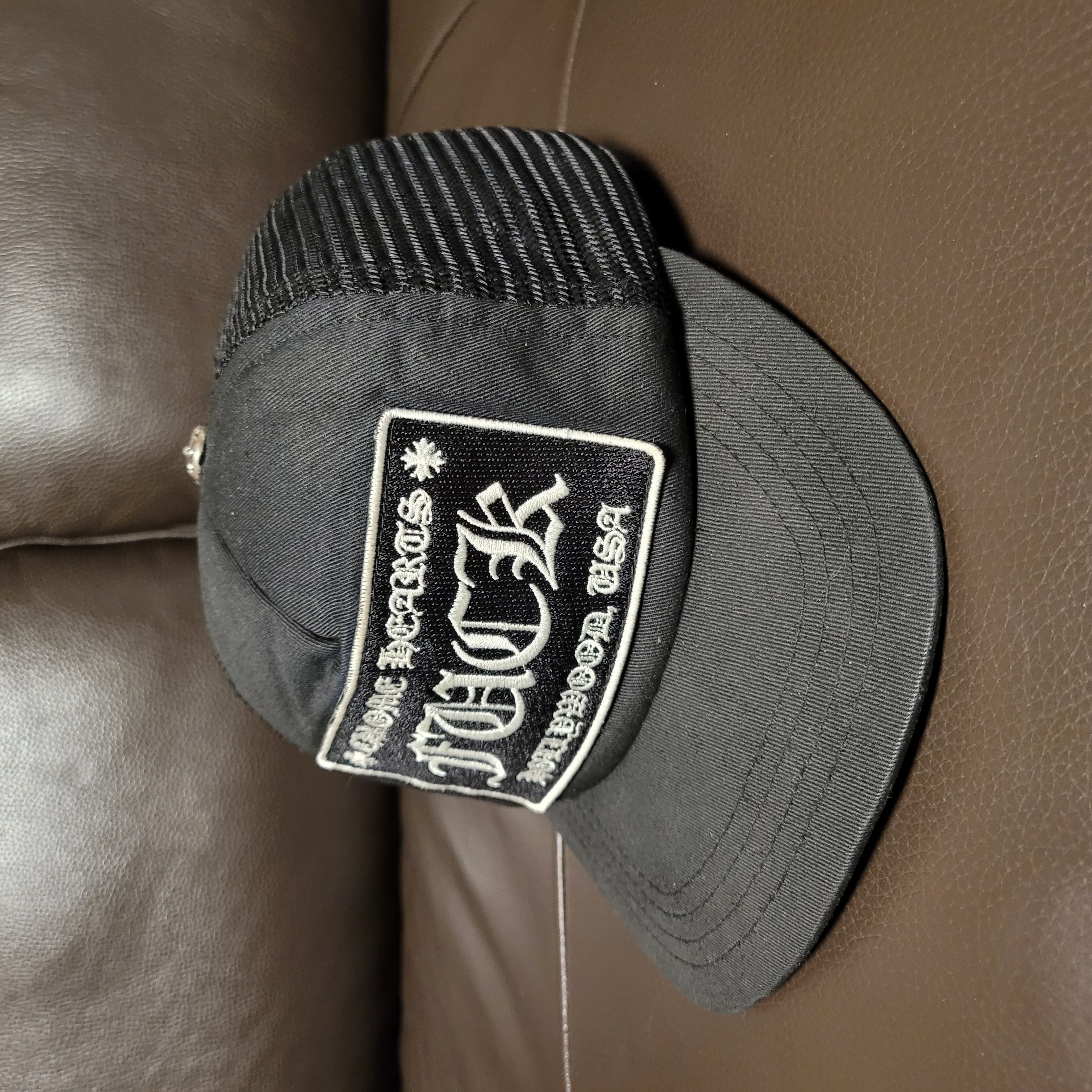 Pre-owned Chrome Hearts Fuck Trucker Hat In Black