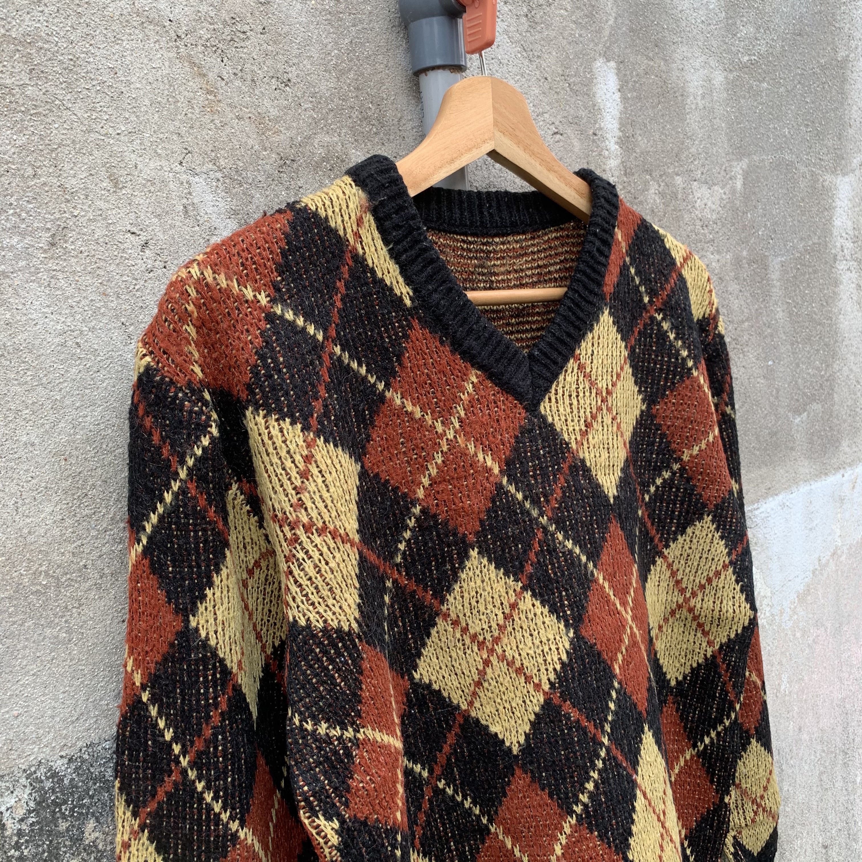 Aran Isles Knitwear Diamond Pattern Knit Japanese Vintage Jumper Cropped Sweater Size US S / EU 44-46 / 1 - 5 Thumbnail