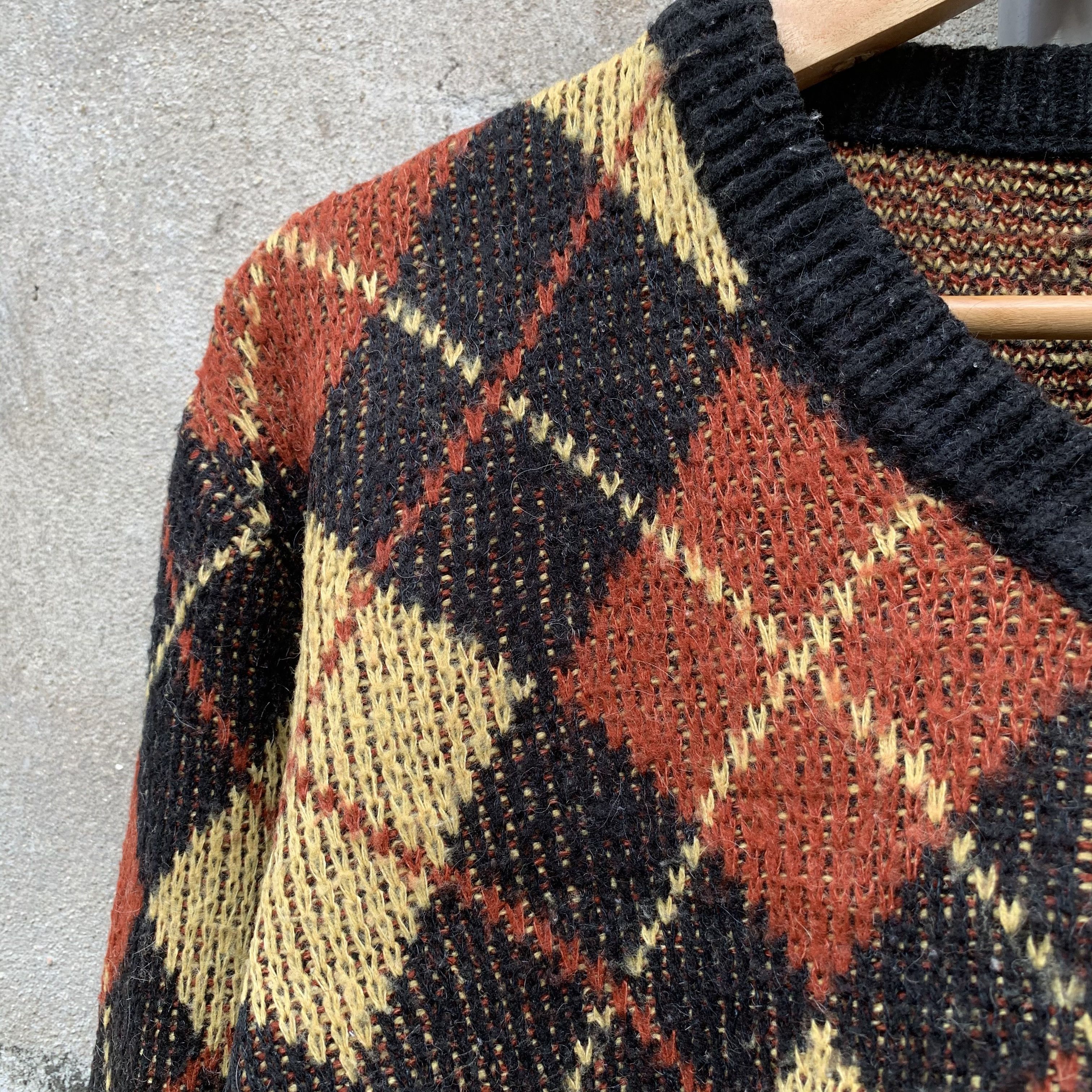 Aran Isles Knitwear Diamond Pattern Knit Japanese Vintage Jumper Cropped Sweater Size US S / EU 44-46 / 1 - 4 Thumbnail