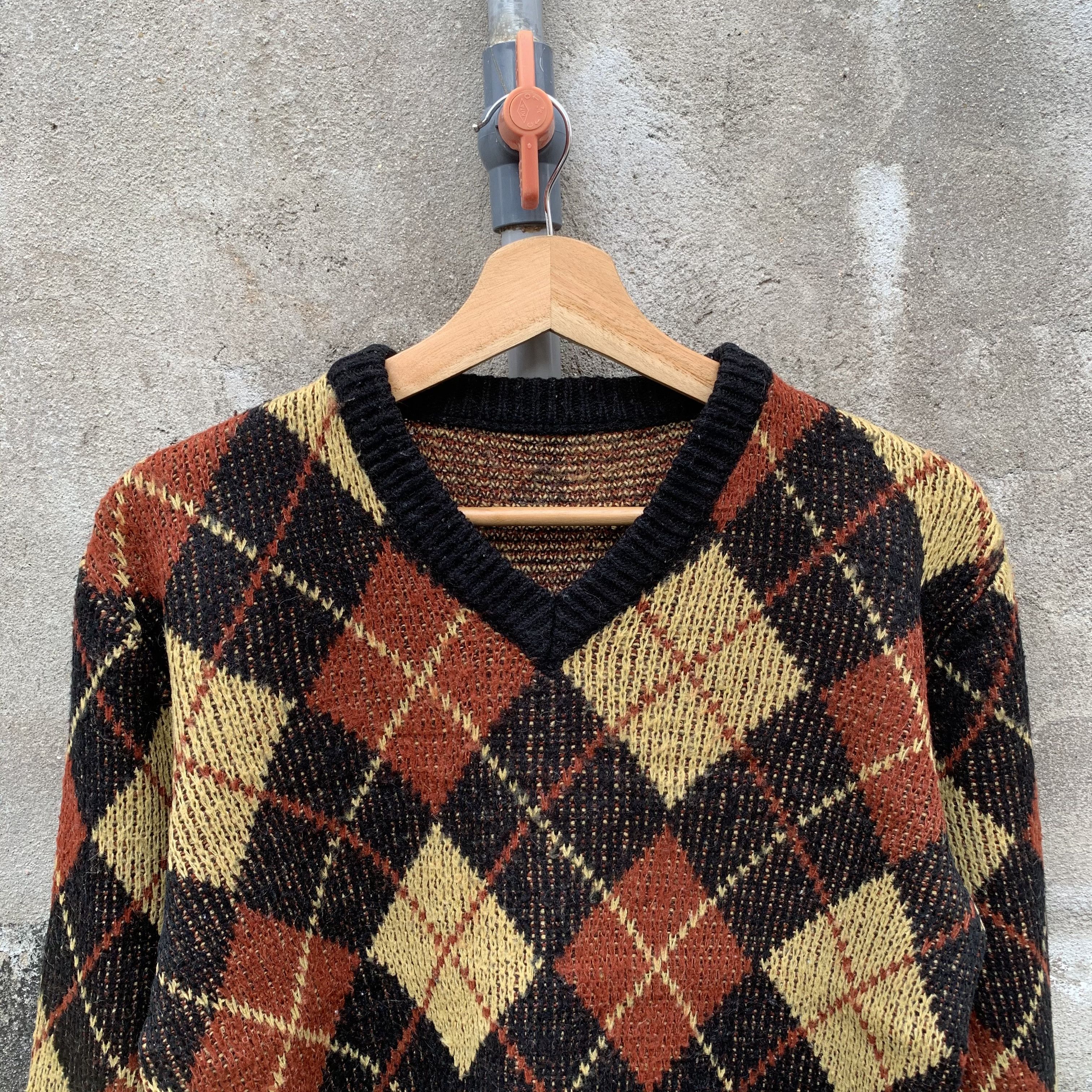 Aran Isles Knitwear Diamond Pattern Knit Japanese Vintage Jumper Cropped Sweater Size US S / EU 44-46 / 1 - 2 Thumbnail