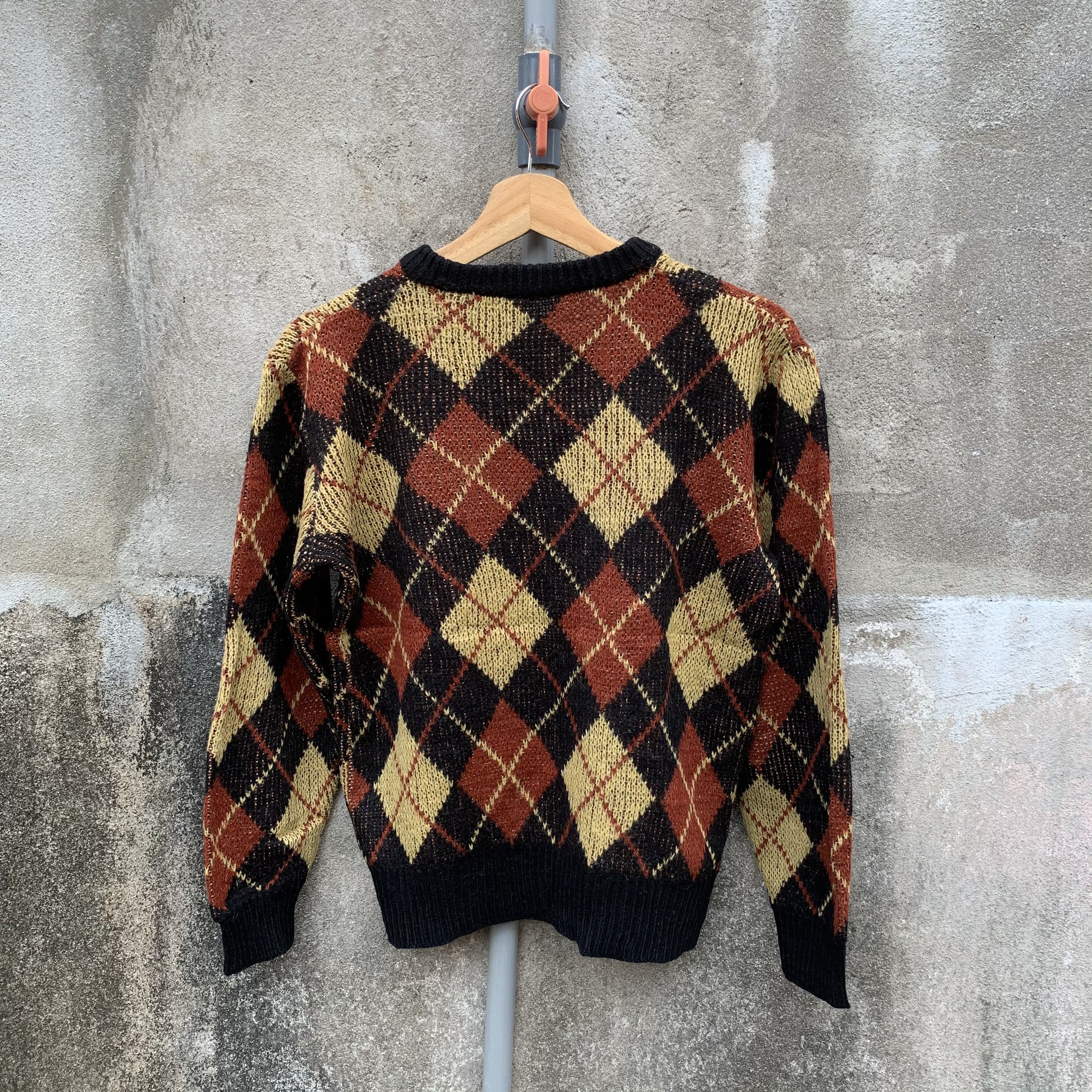 Aran Isles Knitwear Diamond Pattern Knit Japanese Vintage Jumper Cropped Sweater Size US S / EU 44-46 / 1 - 8 Thumbnail