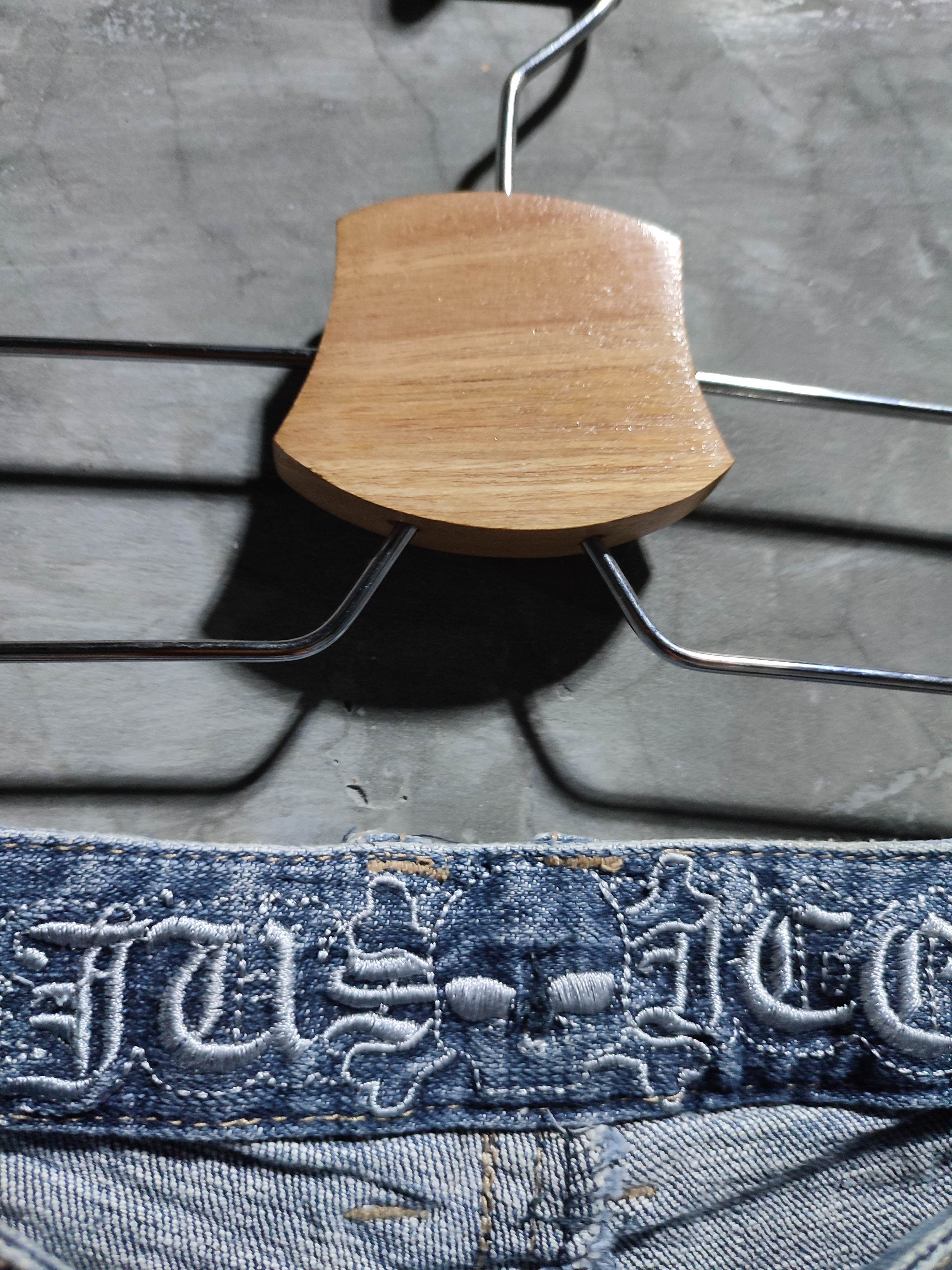 Japanese Brand Justice Skull jhorts Distressed Denim Punk Bondage Size US 31 - 10 Thumbnail