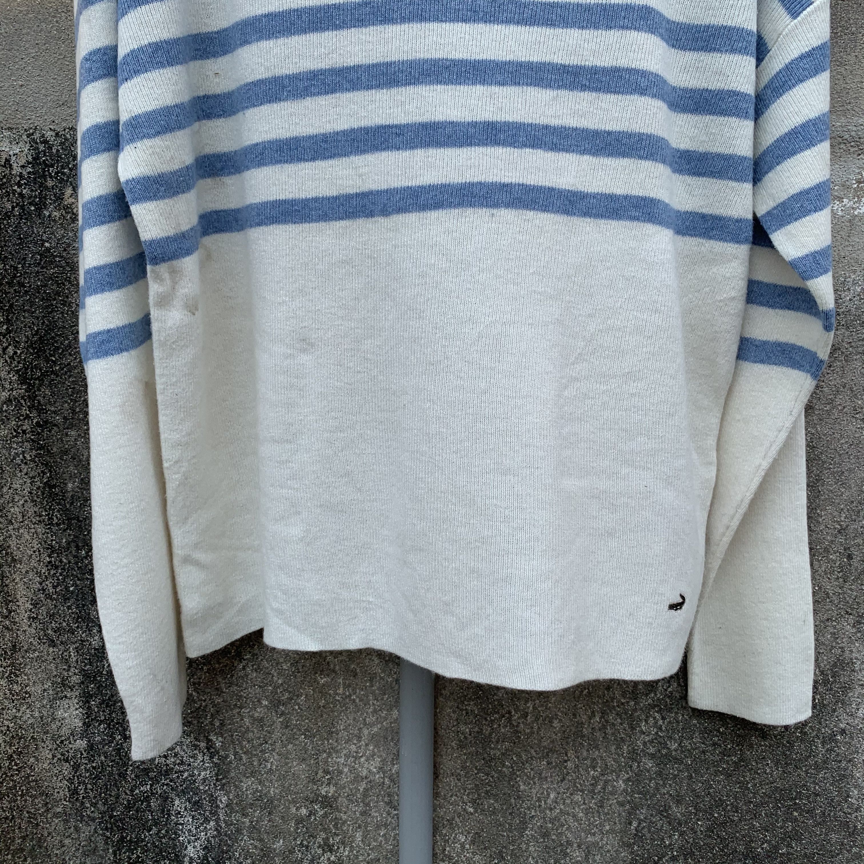 OVER THE STRiPES Vintahe Crocodile Knit Striped Jumper Baggy Sweater Size US L / EU 52-54 / 3 - 3 Thumbnail