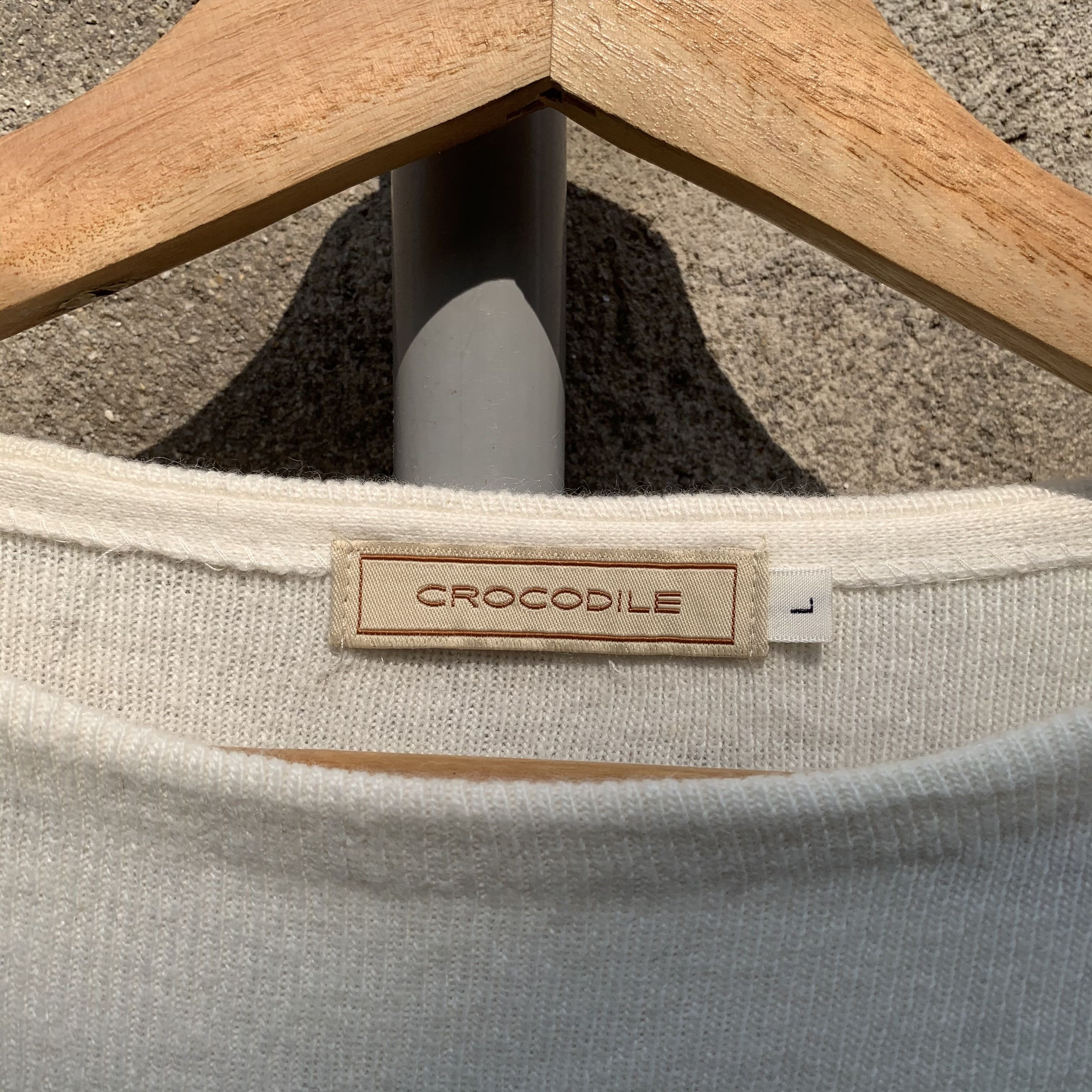 OVER THE STRiPES Vintahe Crocodile Knit Striped Jumper Baggy Sweater Size US L / EU 52-54 / 3 - 7 Thumbnail