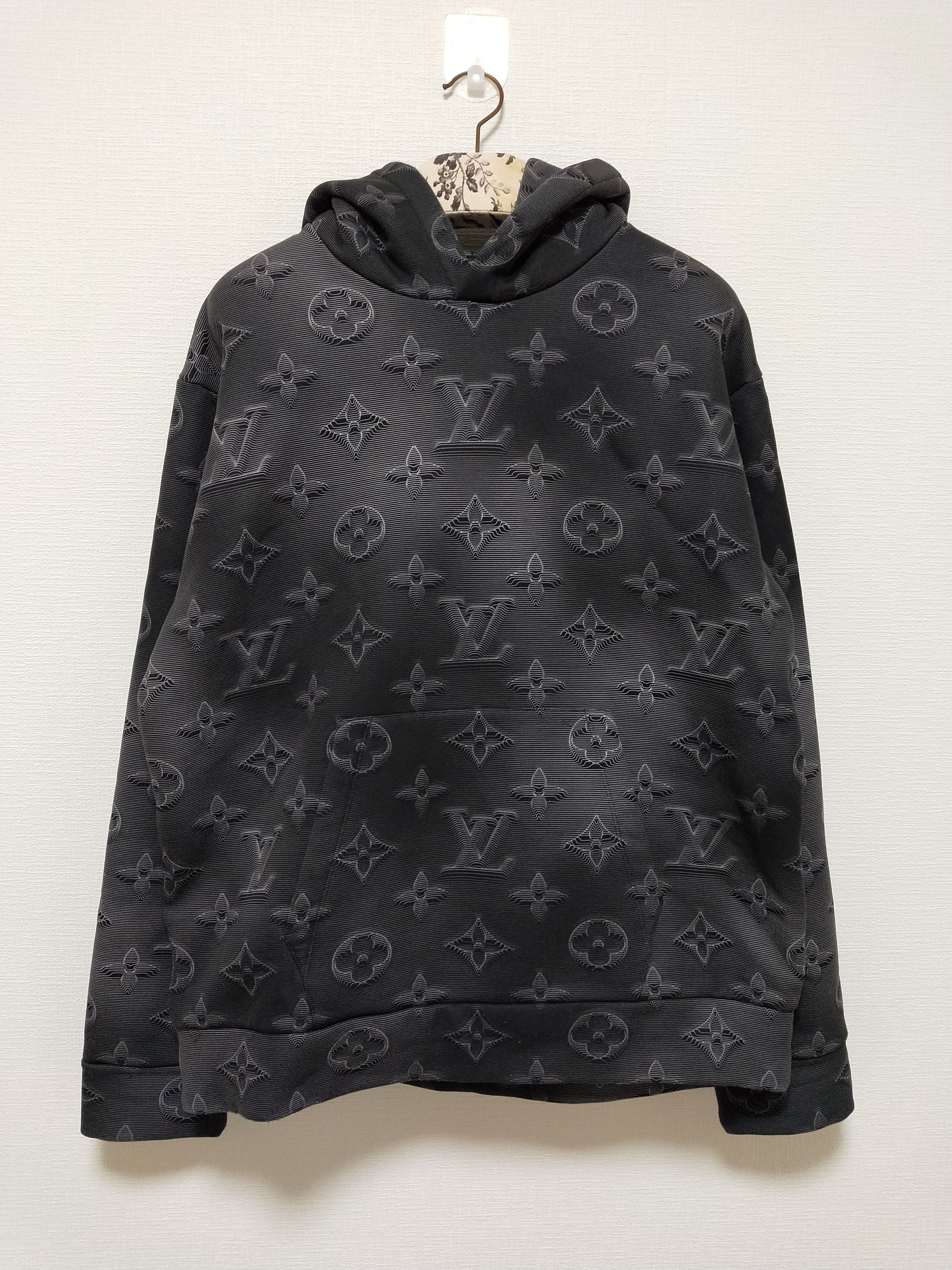 Pre-owned Louis Vuitton '2054' 3d Monogram Hoodie In Black