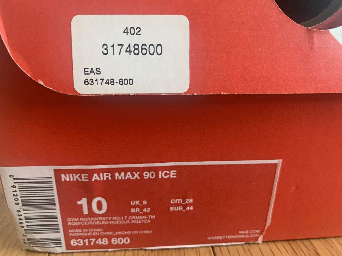 Nike Air Max 90 Ice Gym Red 2014 Size US 10 / EU 43 - 6 Thumbnail