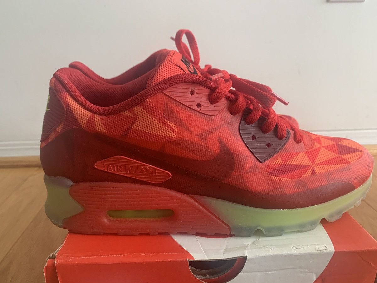 Nike Air Max 90 Ice Gym Red 2014 Size US 10 / EU 43 - 3 Thumbnail