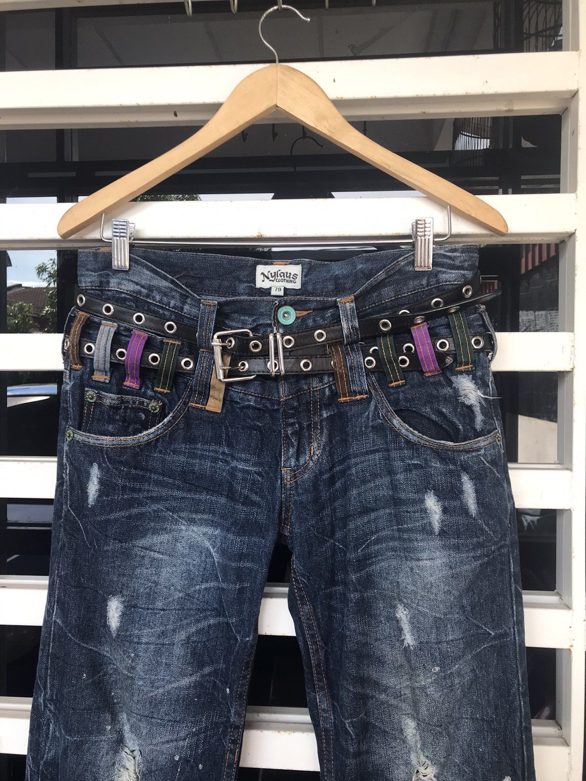 Japanese Brand Limited Design 🔥 Double Waist Nylaus Denim Size 32 Size US 32 / EU 48 - 3 Thumbnail
