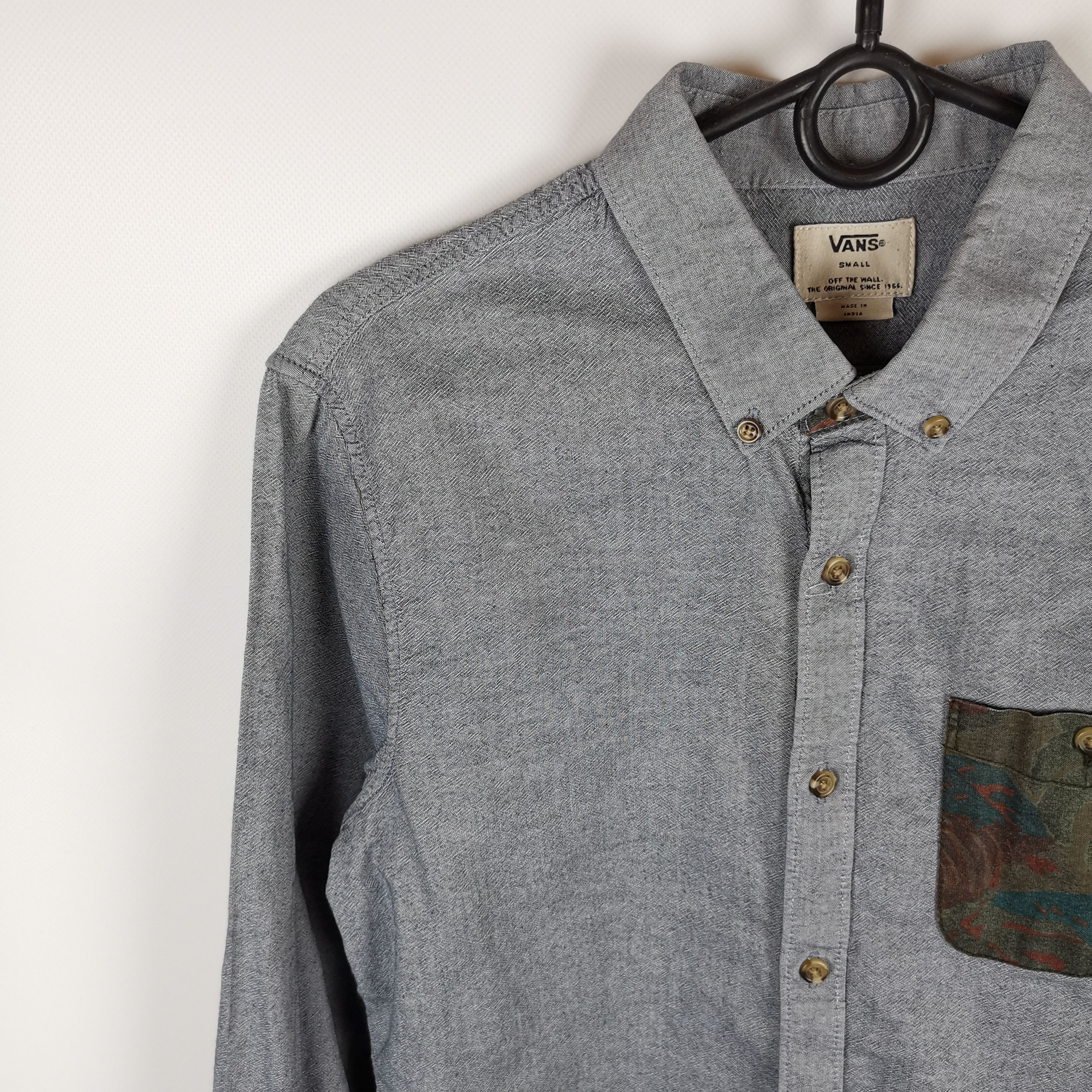 Vans Vans grey blue camo pocket longsleeve shirt Size US S / EU 44-46 / 1 - 7 Thumbnail