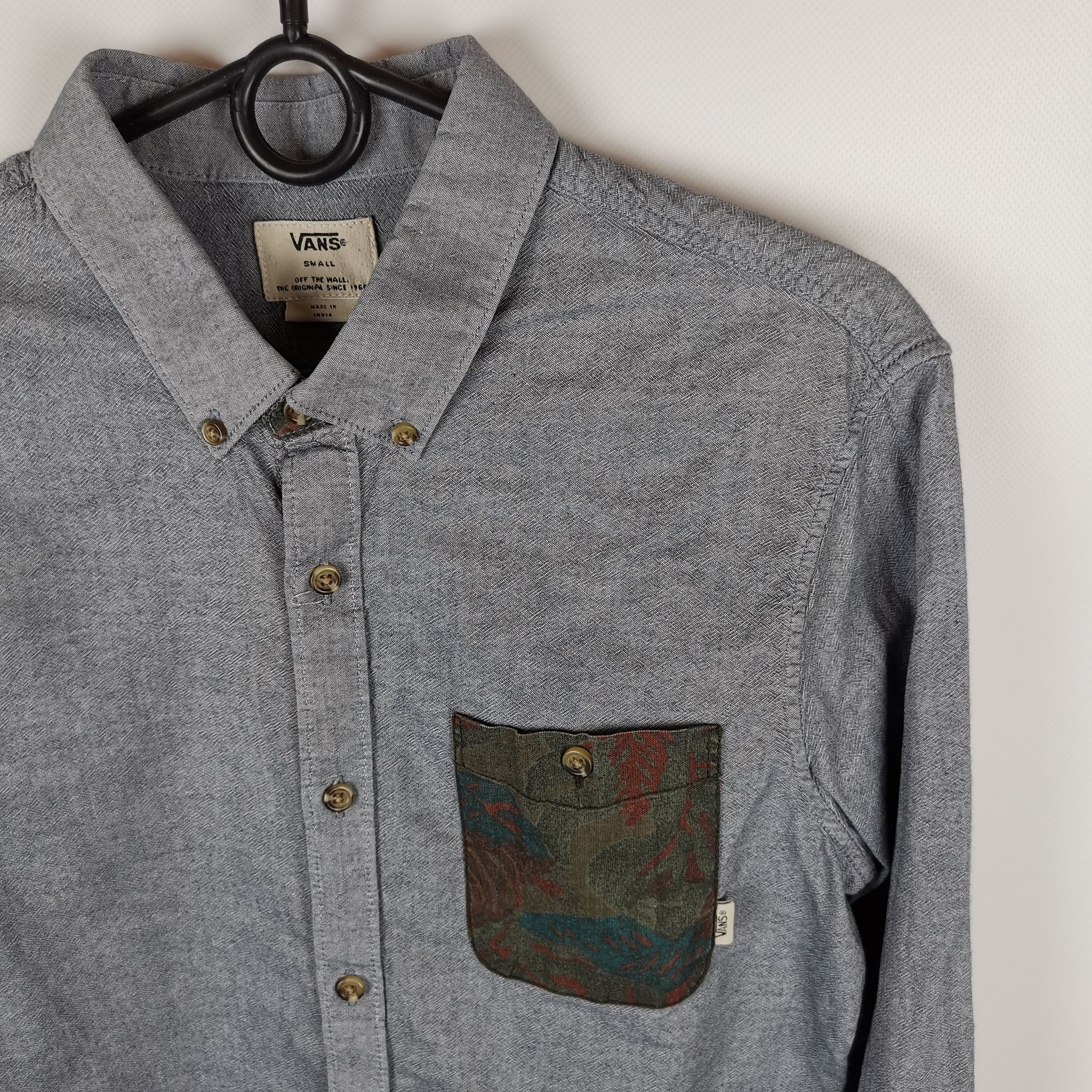 Vans Vans grey blue camo pocket longsleeve shirt Size US S / EU 44-46 / 1 - 6 Thumbnail