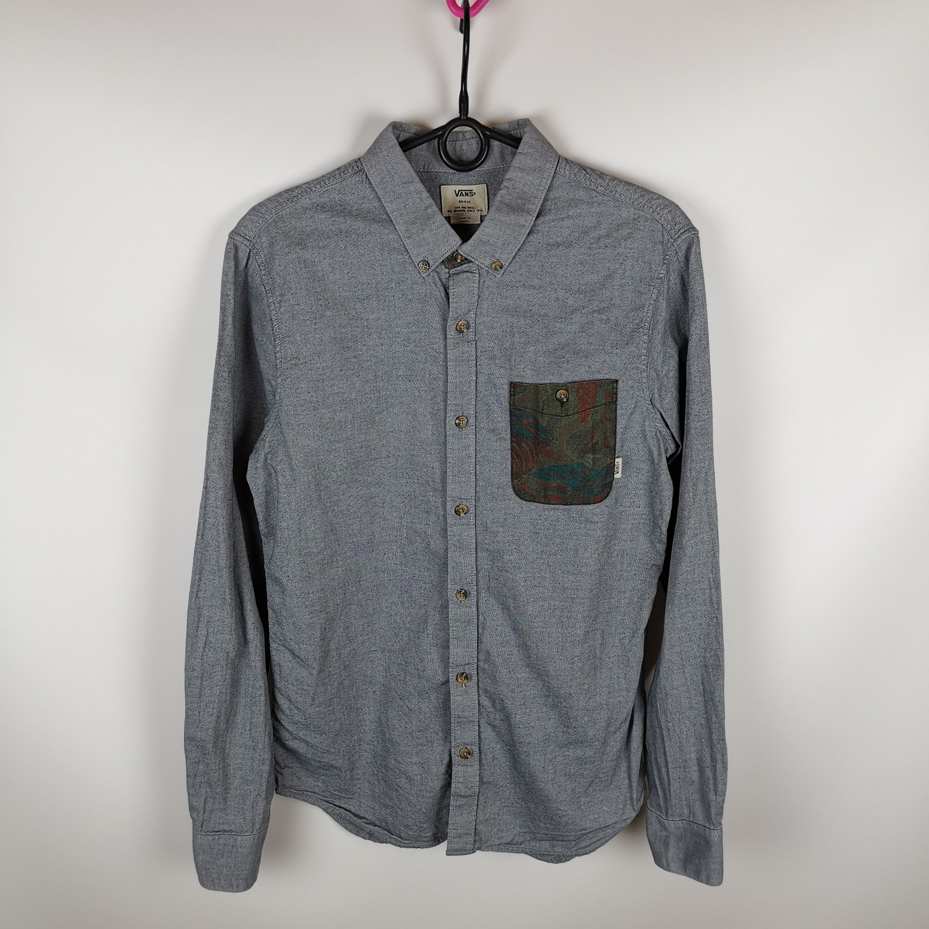 Vans Vans grey blue camo pocket longsleeve shirt Size US S / EU 44-46 / 1 - 1 Thumbnail