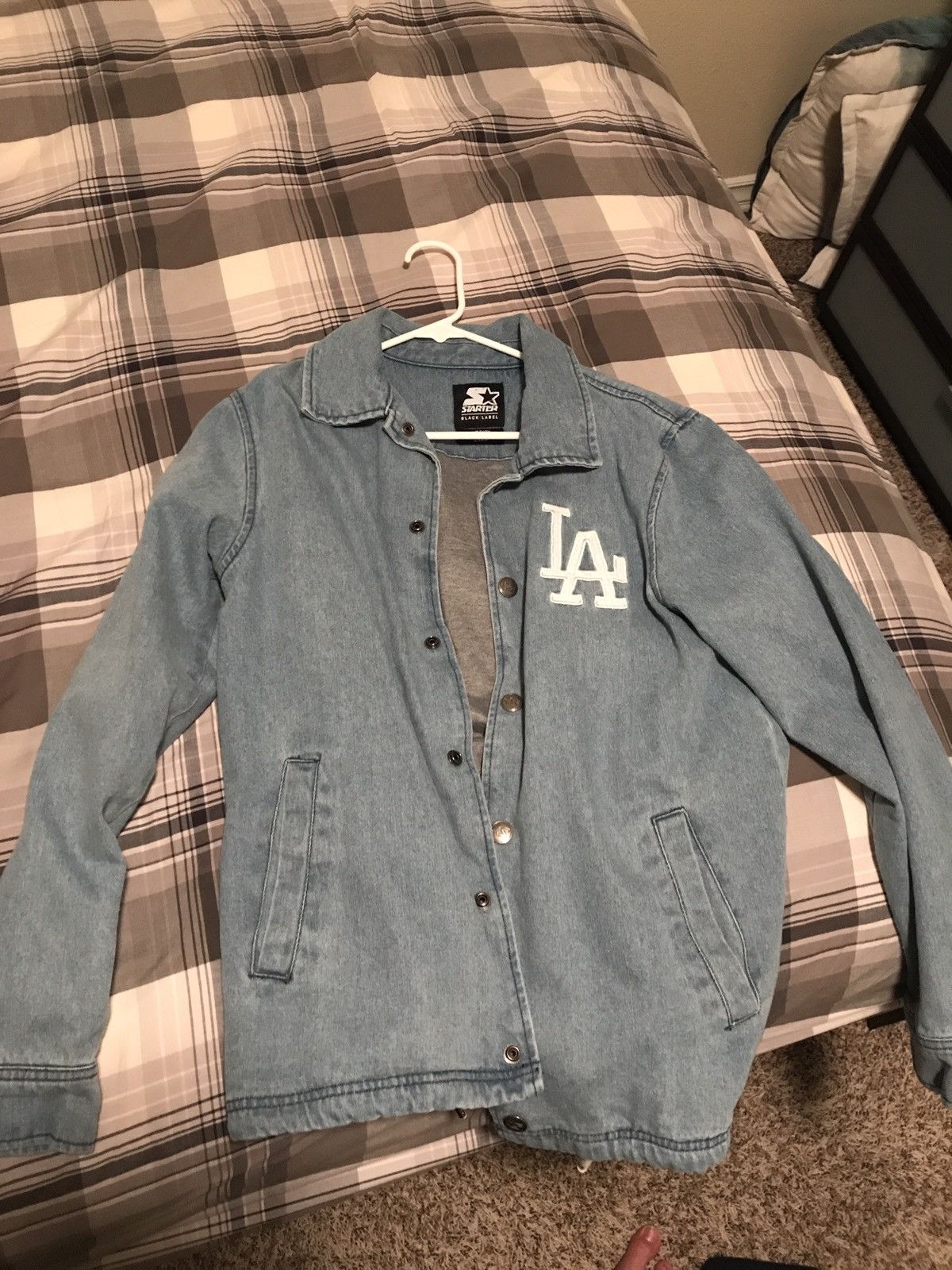 Starter × Urban Outfitters Dodgers Denim Jacket | Grailed