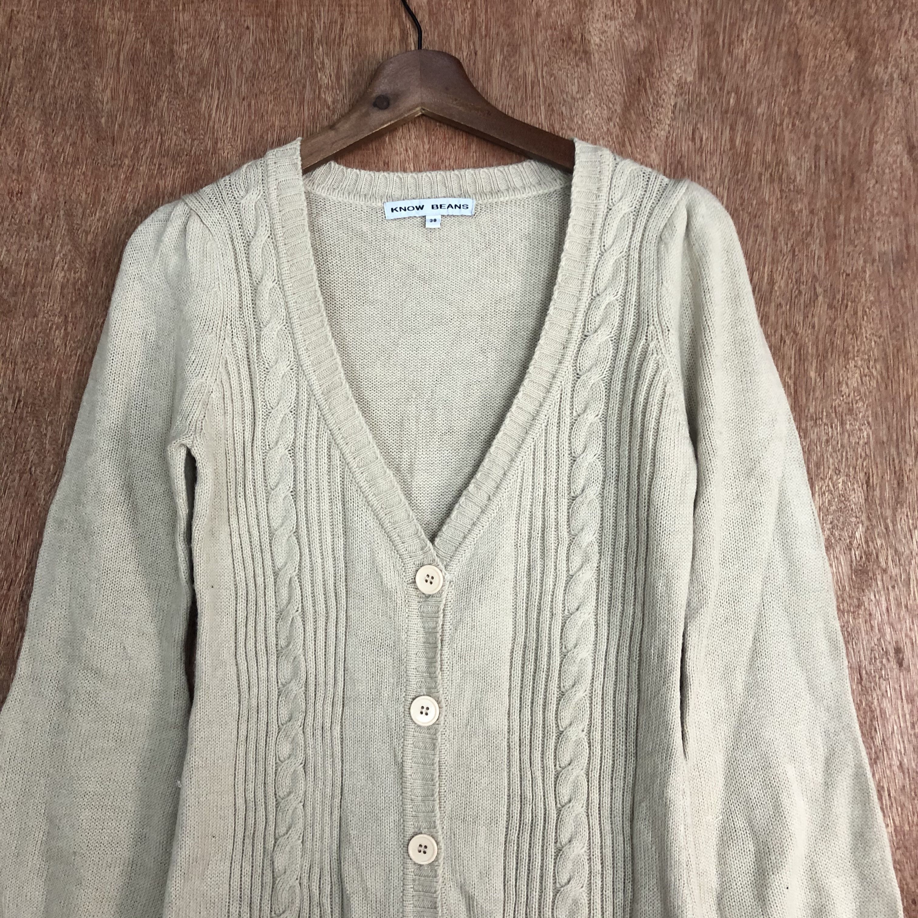 Aran Isles Knitwear × Japanese Brand DLL Know Beans Brown Long Cardigan cable knitwear #c539 Size US XS / EU 42 / 0 - 2 Thumbnail