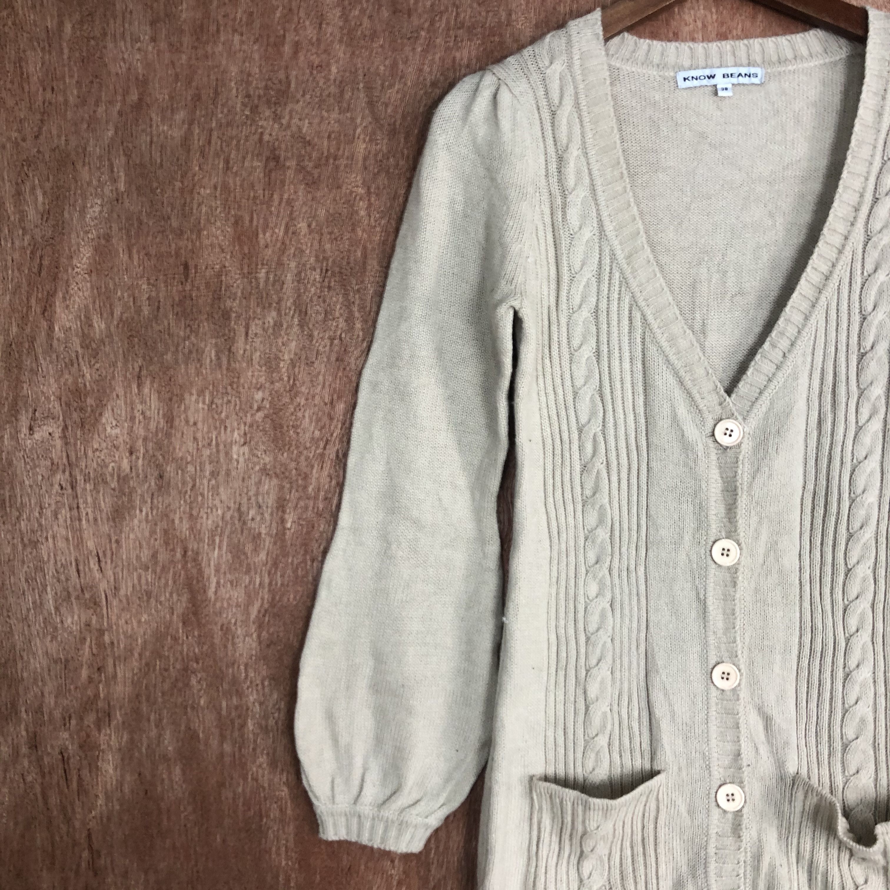 Aran Isles Knitwear × Japanese Brand DLL Know Beans Brown Long Cardigan cable knitwear #c539 Size US XS / EU 42 / 0 - 9 Thumbnail