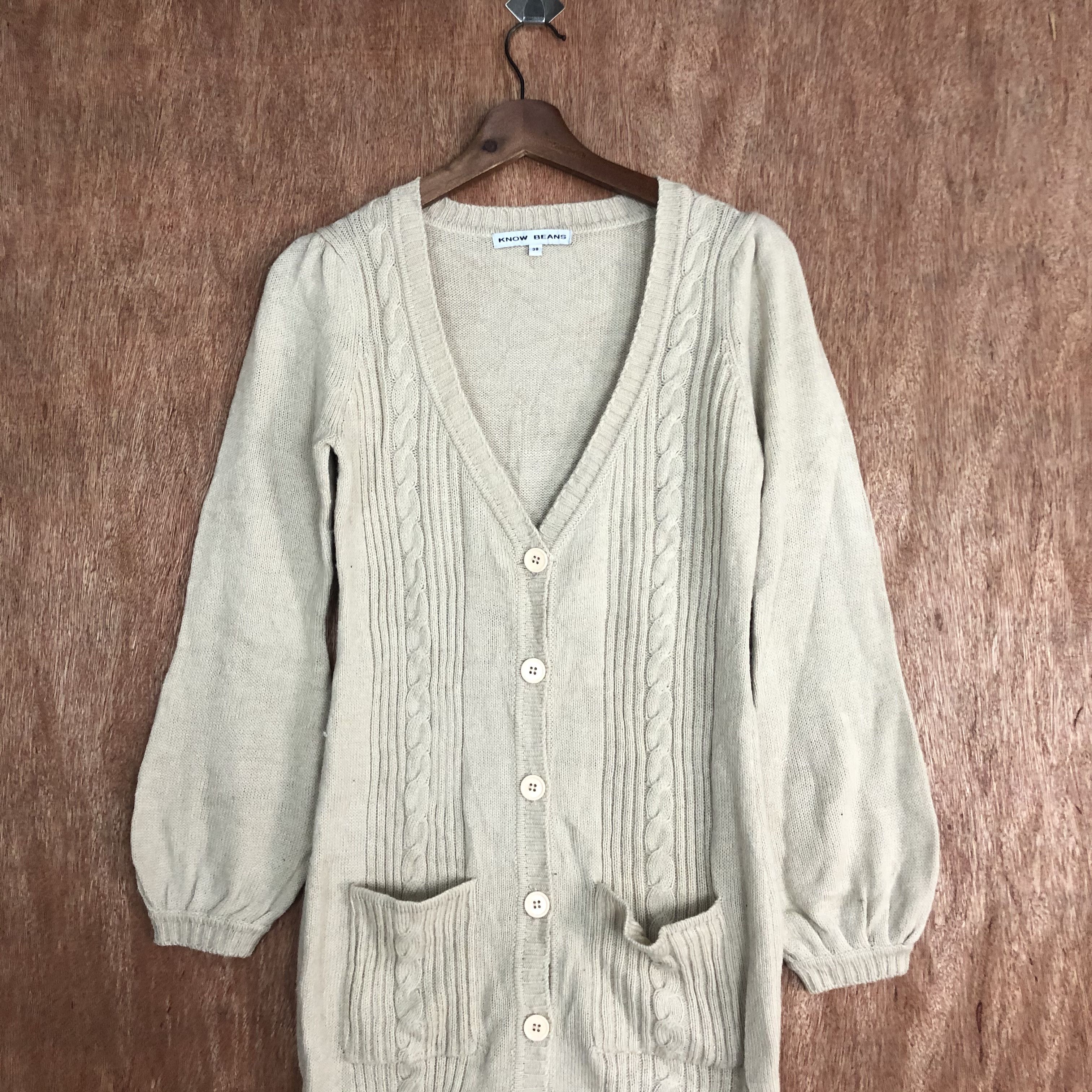 Aran Isles Knitwear × Japanese Brand DLL Know Beans Brown Long Cardigan cable knitwear #c539 Size US XS / EU 42 / 0 - 3 Thumbnail