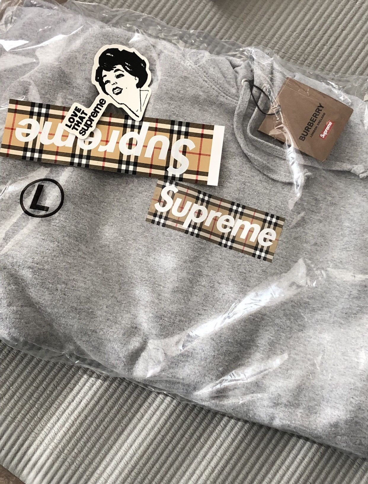 Supreme Burberry Box Logo Hoodie | Grailed