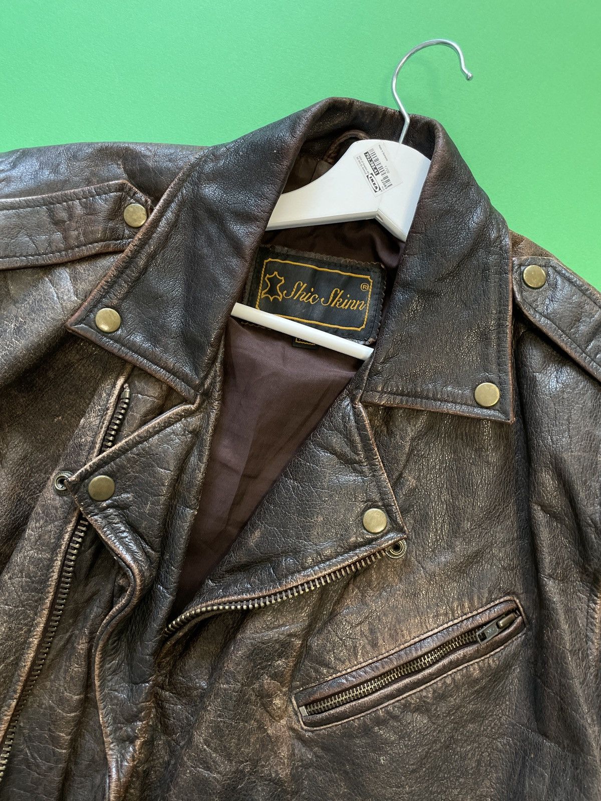 Vintage Shic Skinn Distressed Genuine Leather Jacket | Grailed