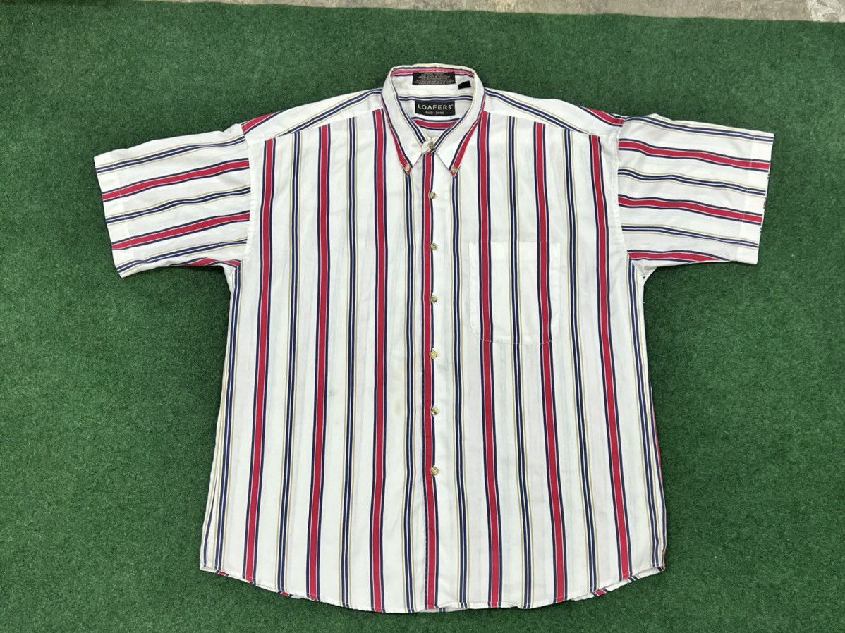 Vintage Vintage 90s Loafers Striped Single Stitch Shirt Size US XL / EU 56 / 4 - 1 Thumbnail