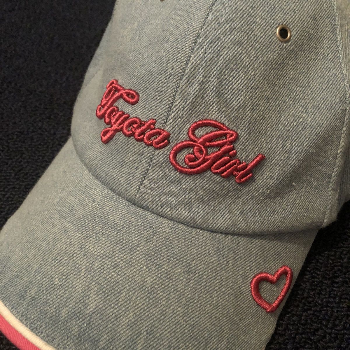 Honda Vintage 2000s Toyota Girl Heart Love My Car Logo Denim Hat Size ONE SIZE - 3 Thumbnail