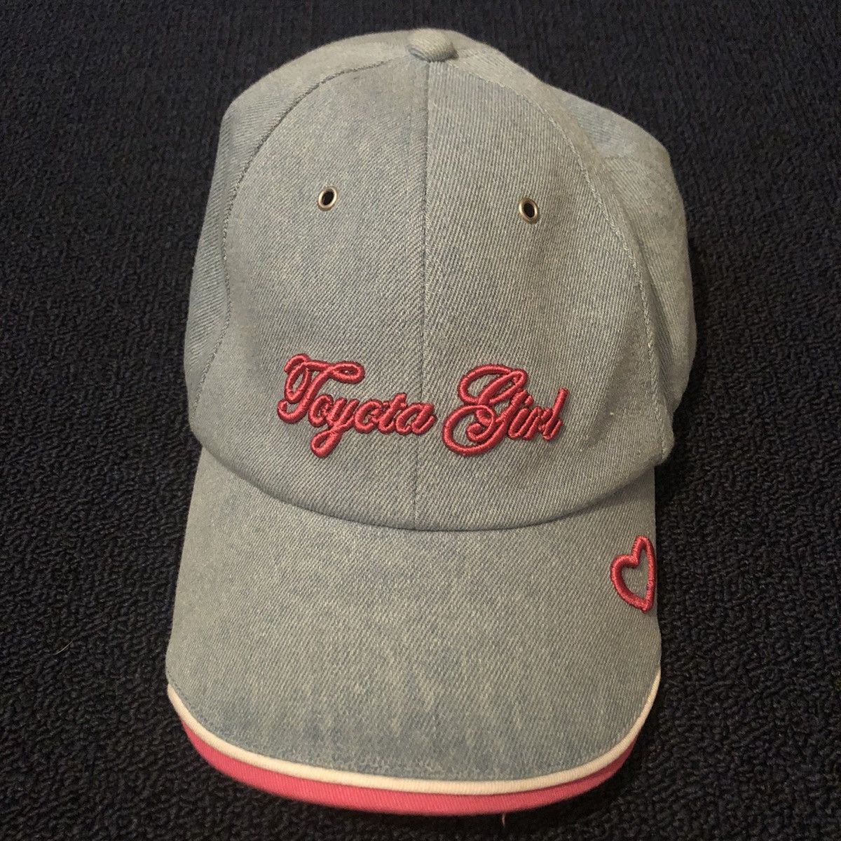 Honda Vintage 2000s Toyota Girl Heart Love My Car Logo Denim Hat Size ONE SIZE - 2 Thumbnail