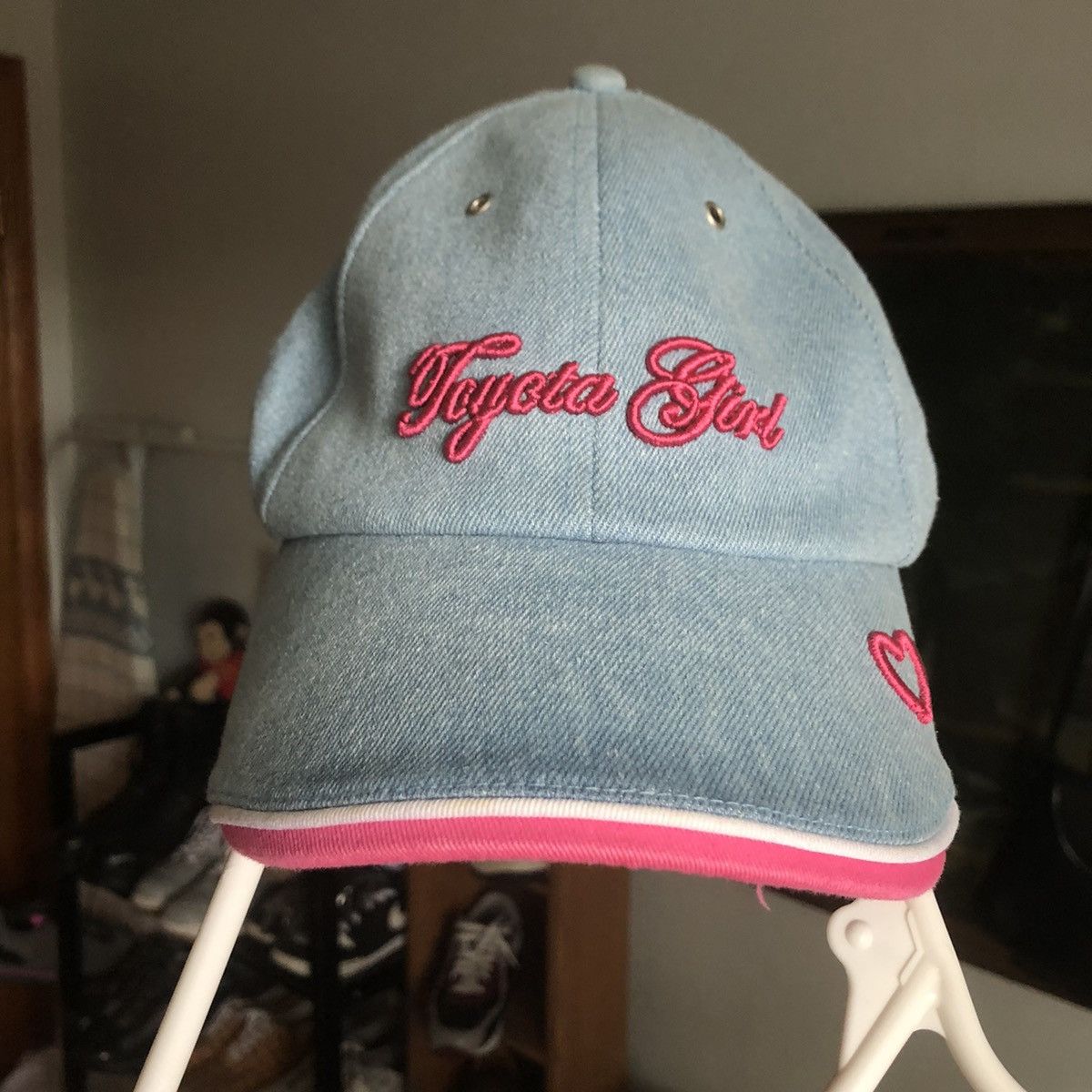 Honda Vintage 2000s Toyota Girl Heart Love My Car Logo Denim Hat Size ONE SIZE - 1 Thumbnail