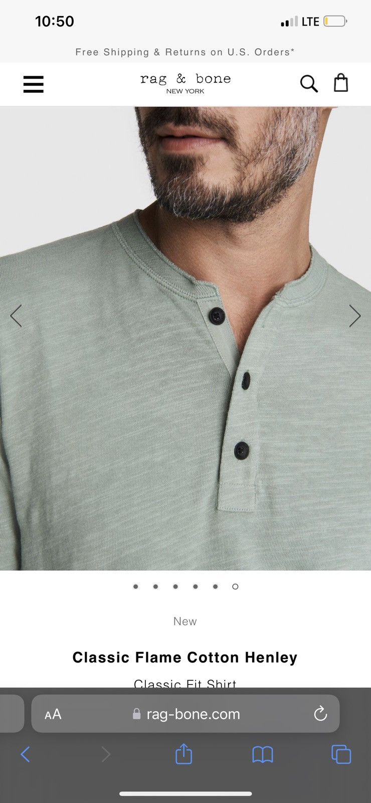 Rag & Bone Rag & Bone Classic Flame Cotton Henley Size US L / EU 52-54 / 3 - 7 Thumbnail