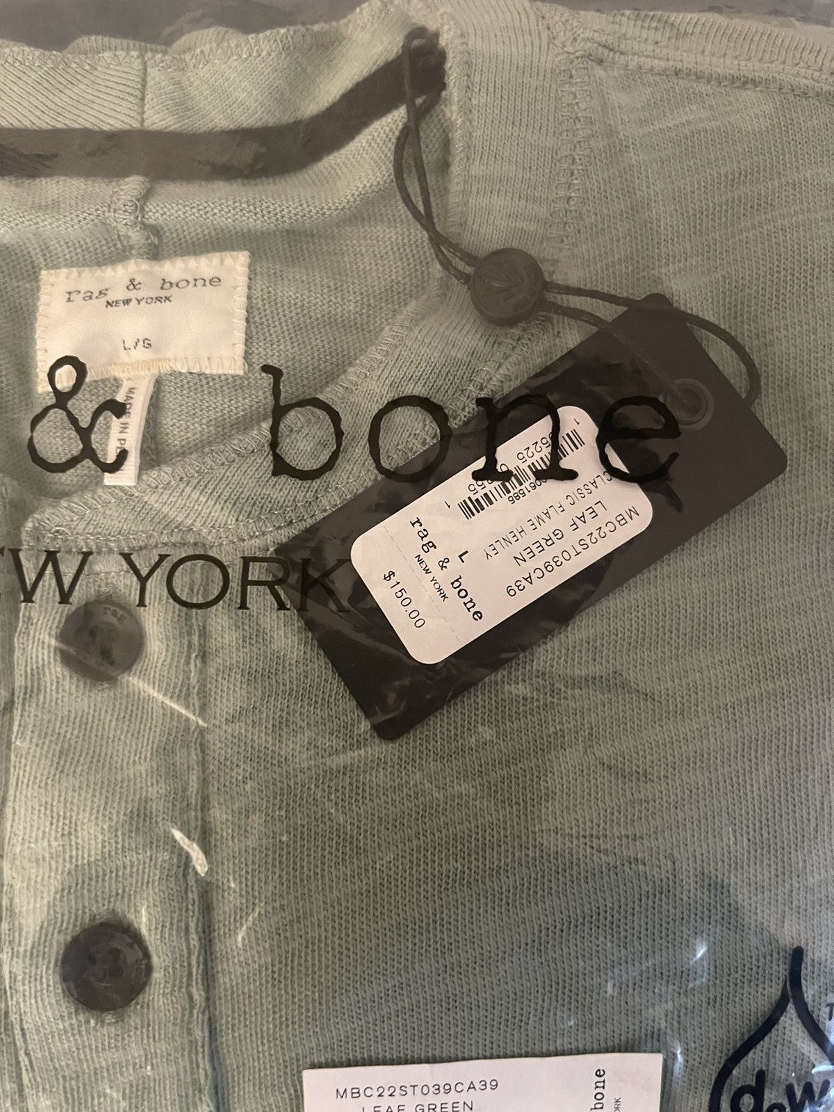 Rag & Bone Rag & Bone Classic Flame Cotton Henley Size US L / EU 52-54 / 3 - 3 Thumbnail