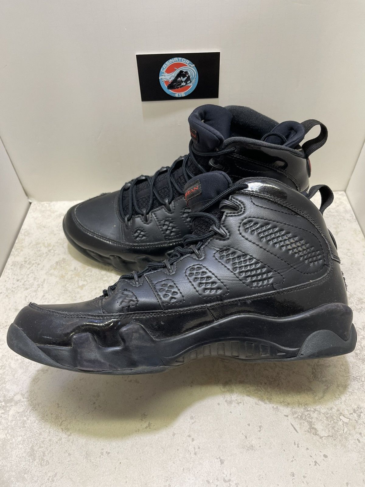 Jordan Brand × Nike Nike Air Jordan 9 Retro Bred Patent Black 2018 Men size 9.5 Size US 9.5 / EU 42-43 - 5 Thumbnail