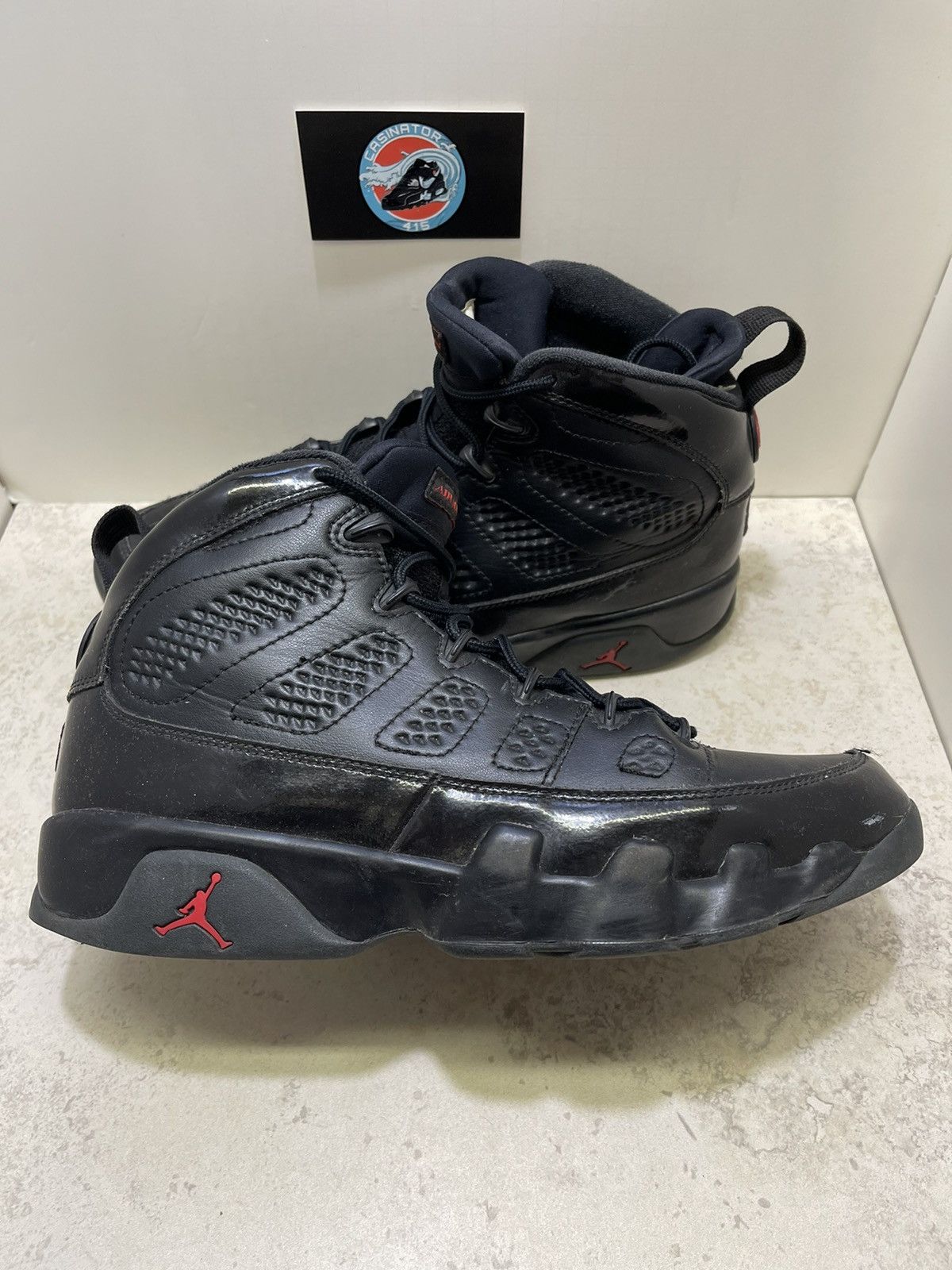 Jordan Brand × Nike Nike Air Jordan 9 Retro Bred Patent Black 2018 Men size 9.5 Size US 9.5 / EU 42-43 - 4 Thumbnail
