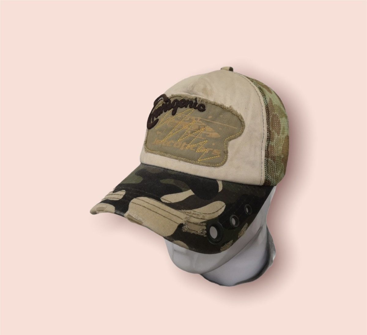 image of Aviatic x Camo transgenic Jetcopter Camo Trucker Snapback in Green Camo, Men's