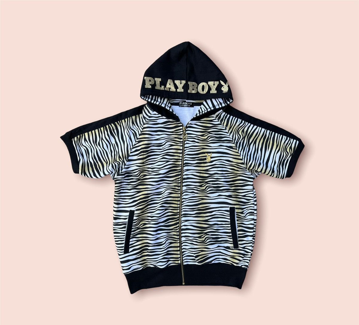 Designer × Playboy RARE TIGER STRIPES PLAYBOY S/SLEEVES HOODIE Size US L / EU 52-54 / 3 - 3 Thumbnail