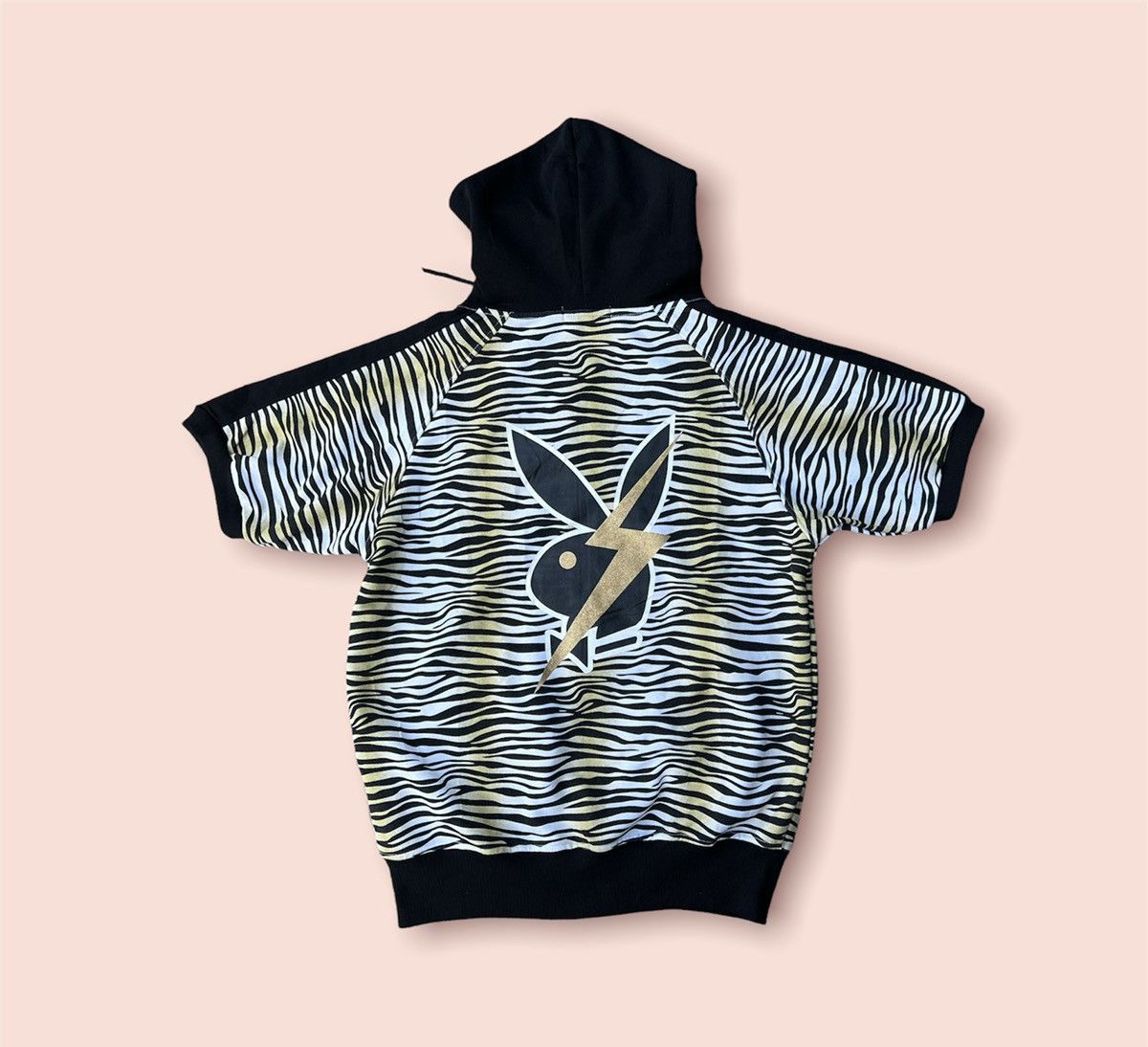 Designer × Playboy RARE TIGER STRIPES PLAYBOY S/SLEEVES HOODIE Size US L / EU 52-54 / 3 - 11 Thumbnail